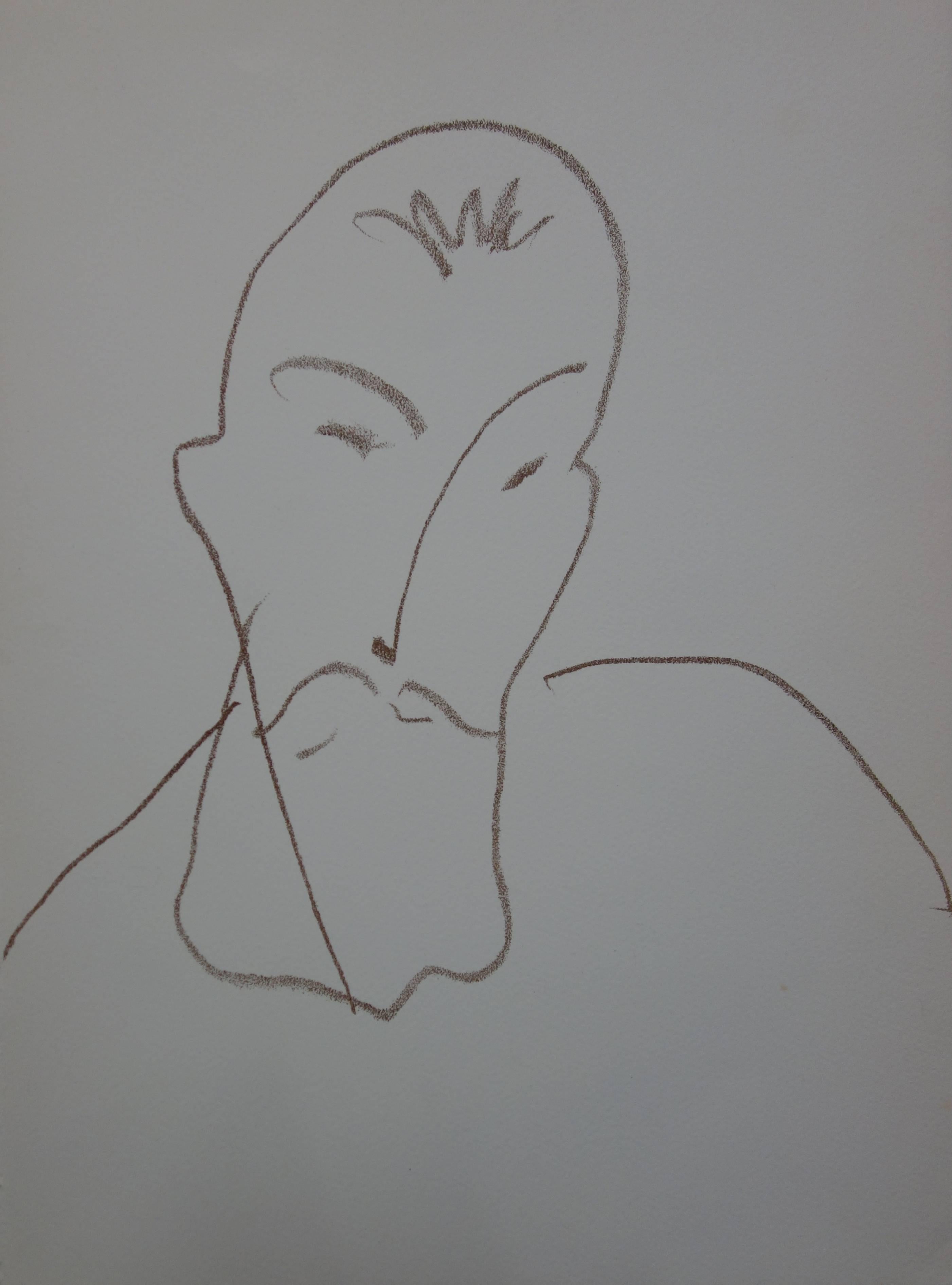 Henri Matisse (1869-1954)
Portrait of man

Original lithograph
1972
Limited/ 250
Printed on Arches vellum
Size 38 x 28 cm (c. 15 x 11")

REFERENCES : Catalog raisonné illustrated books p. 281 à 302 - n° 37

INFORMATION : Lithographs published by
