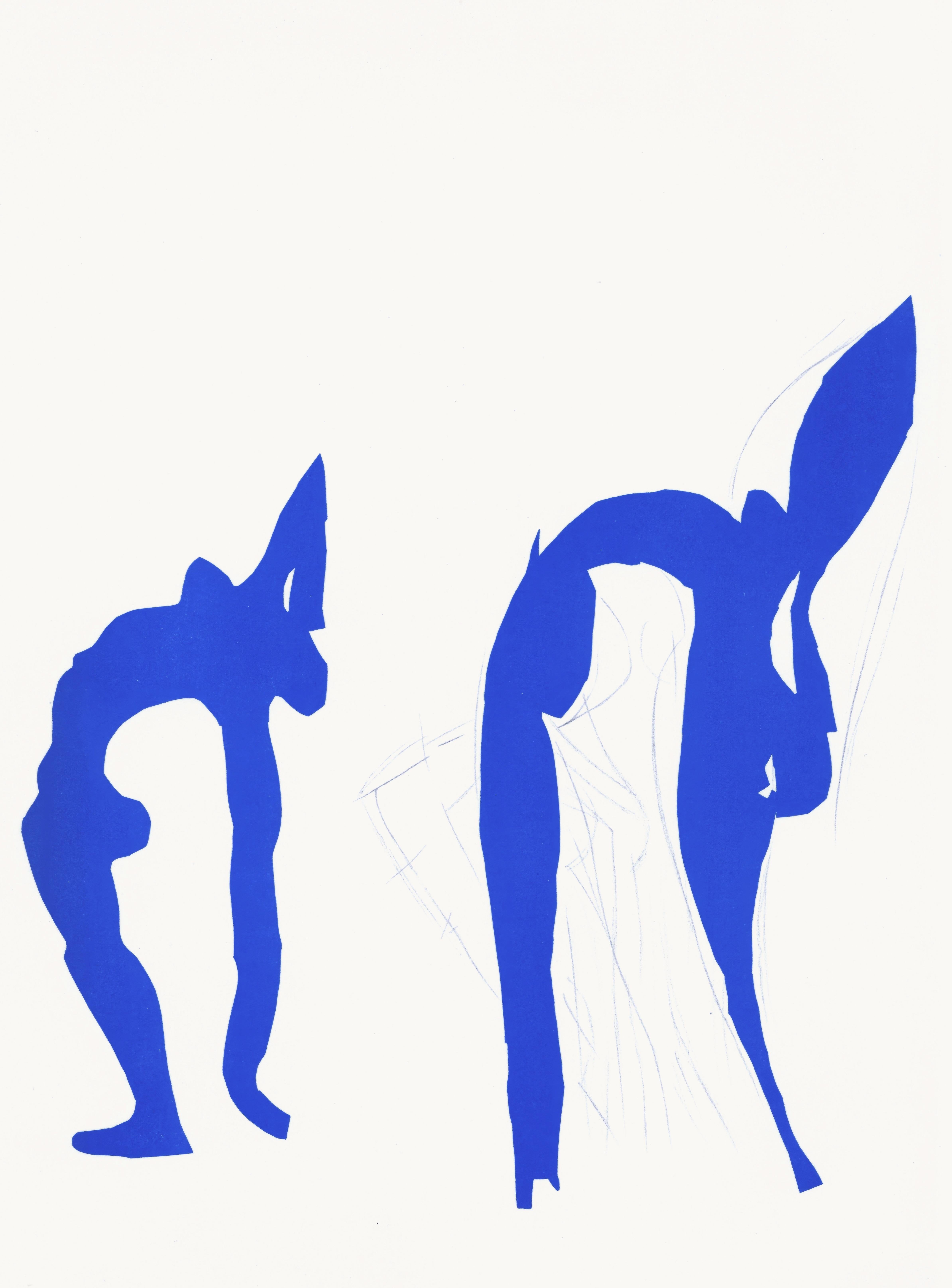 This exquisite lithograph after Henri Matisse (1869–1954), titled Acrobates (Acrobats), from Dernieres Oeuvres de Matisse 1950-1954 (Last Works of Matisse 1950-1954), Verve: Revue Artistique et Litteraire, Vol. IX, No. 35-36, originates from the