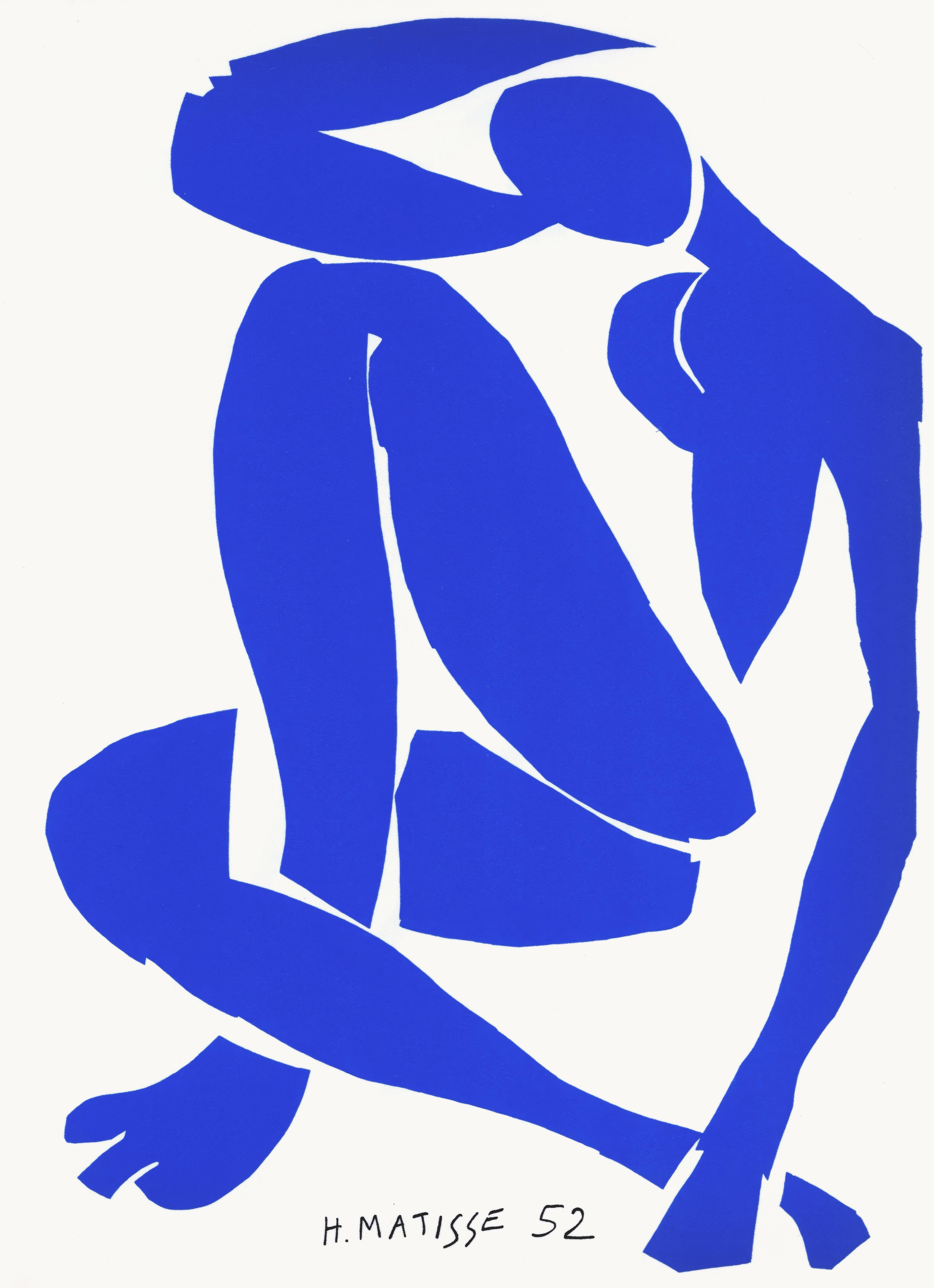 Cette exquise lithographie d'après Henri Matisse (1869-1954), intitulée Nu Bleu III, tirée de Dernieres Oeuvres de Matisse 1950-1954, Verve : Revue Artistique et Litteraire, Vol. IX, n° 35-36, provient du numéro du 28 juillet 1958 publié par les