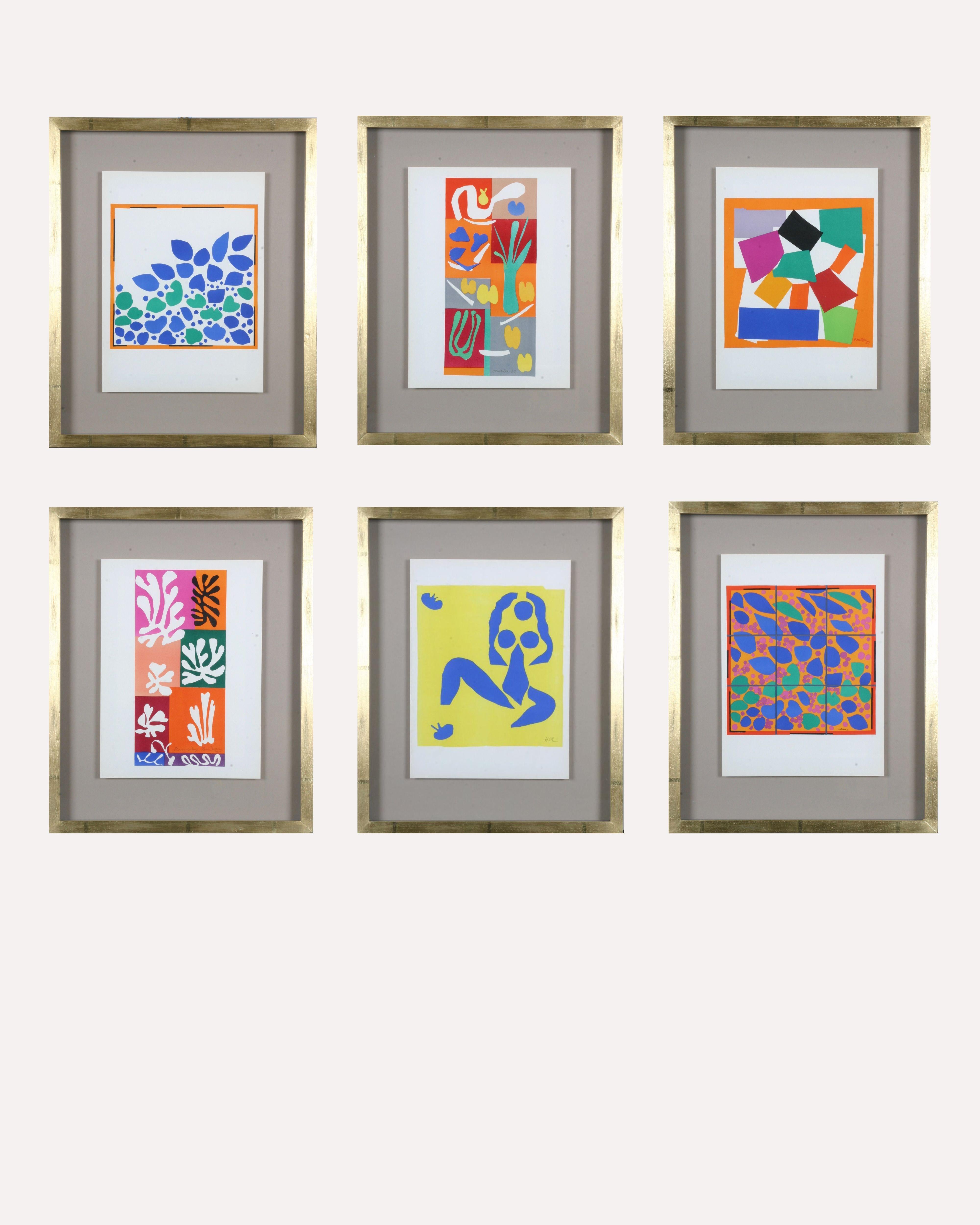 A GROUP OF SIX FRAMED LITHOGRAPHS

Henri Matisse: Colour Lithographs after the Cut-Outs, Framed Print, 1958 


Artist: Henri Matisse (1869-1954)
Title: "The Last Works of Matisse", 1958
Reference: Duthuit No. 139, "Catalogue Raisonné Des Ouvrages