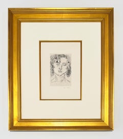 Acquaforte di Henri Matisse, Post-Impressionista, 1920, Ritratto di Mlle Marguerite