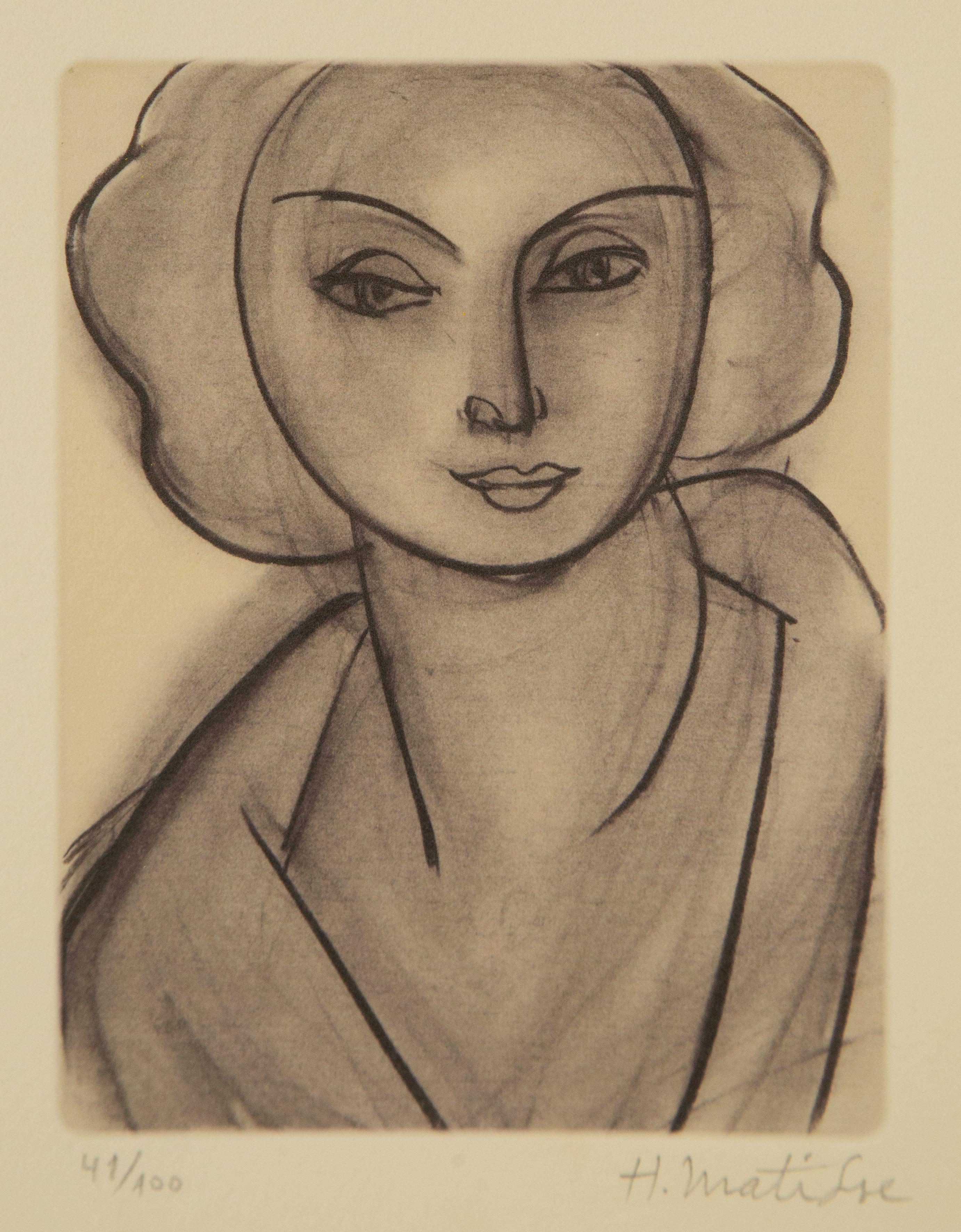 Henri Matisse ( French, 1869 - 1954 ) Portrait Limited Edition Etching For Sale 1