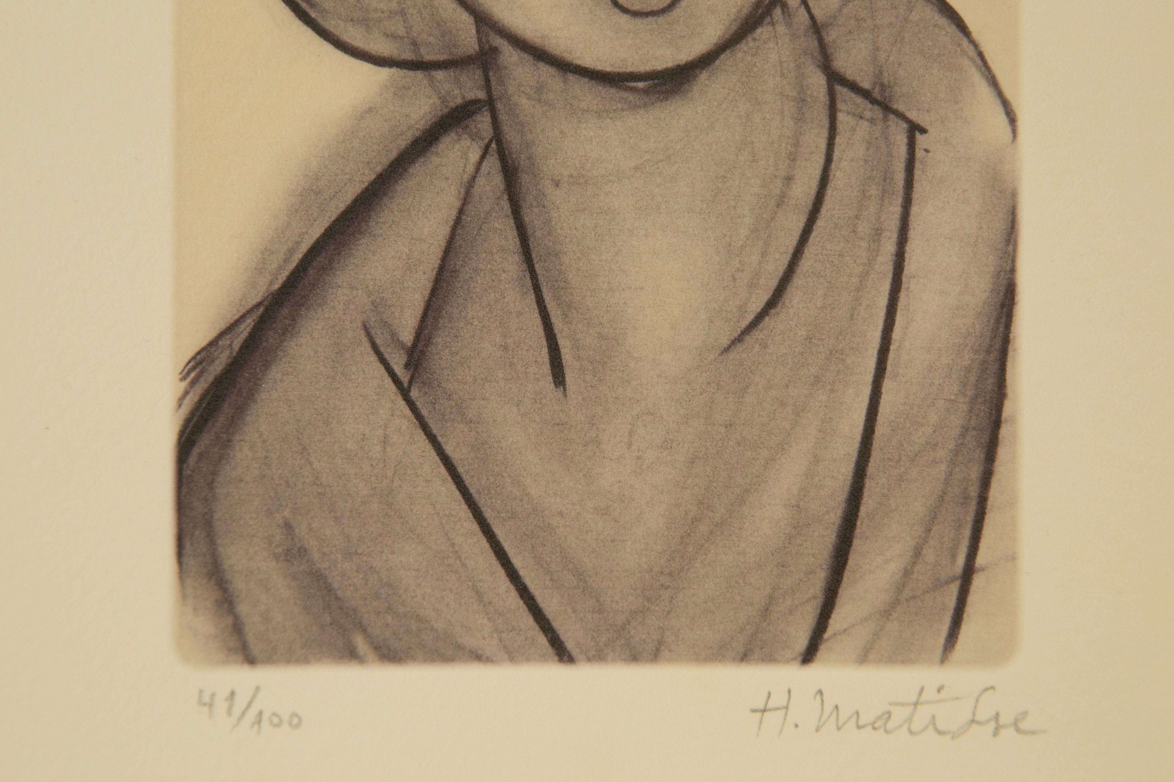 Henri Matisse ( French, 1869 - 1954 ) Portrait Limited Edition Etching For Sale 6