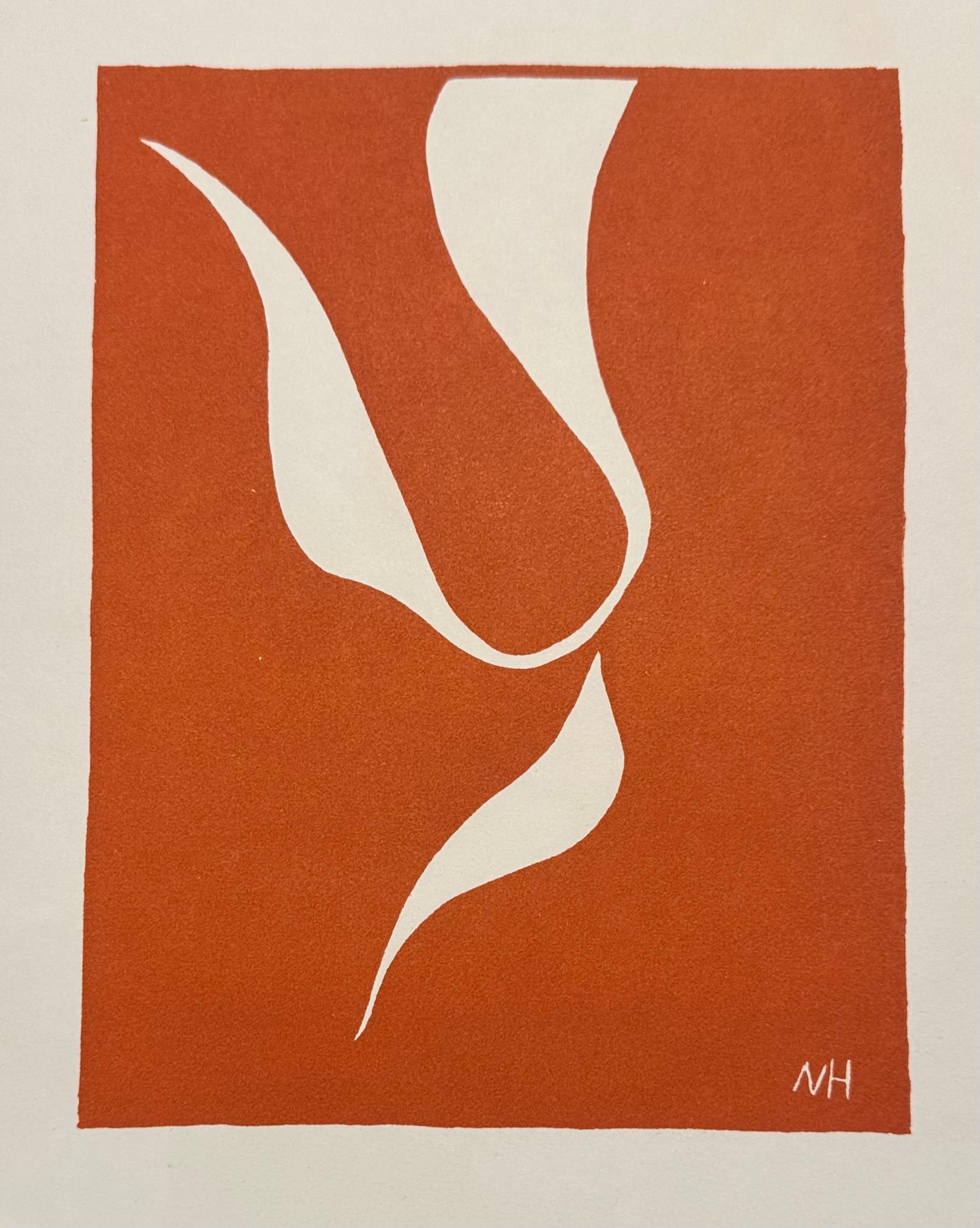 HENRI MATISSE, Le Cateau Cambrésis 1869 - Nice 1954
La Danse, 1938
Litografia a colori da papier gouache-découpé. Bibliografia: Claude Duthuit, Catalogue raisonné des ouvrages illustrés n. 67. (mm. 332x392).
Tavola fuori testo della Revue Verve vol.