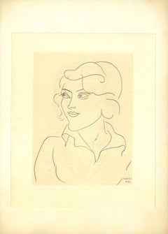 Henri Matisse-Mlle Annelies Nelck-16" x 11.5"-Lithograph-1954-Brown