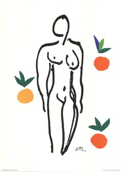 Henri Matisse-Nude With Fruits-40.25" x 28.75"-Serigraph-1994-Black & White