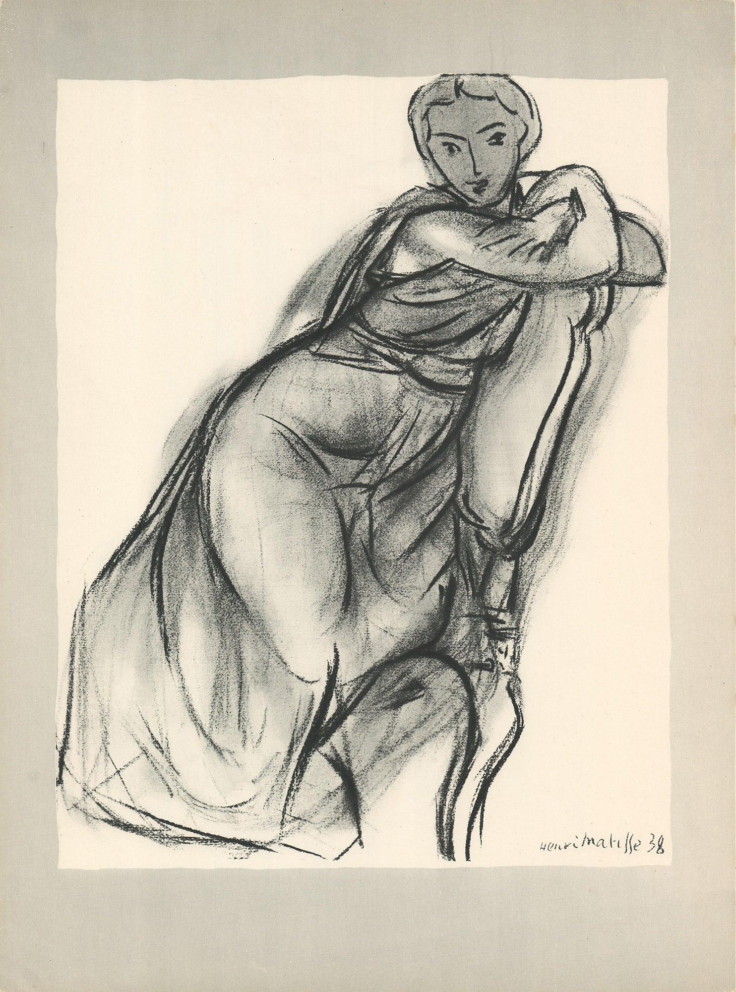 Lithograph from Editions Verve, Paris, 1952. Creasing and denting throughout piece.

Paper Size: 14 x 10.25 inches ( 36 x 26 cm )
Image Size: 11 x 8.5 inches ( 28 x 22 cm )
Framed: Framing available upon request. Ask our experts.
Condition: B-: Good