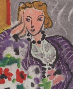 Purple Robe and Anemones Offset Print, Impressionist Style, 2004