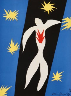 Henri Matisse : "La chute d'Icare":: Pochoir:: gravure encadrée:: 1945