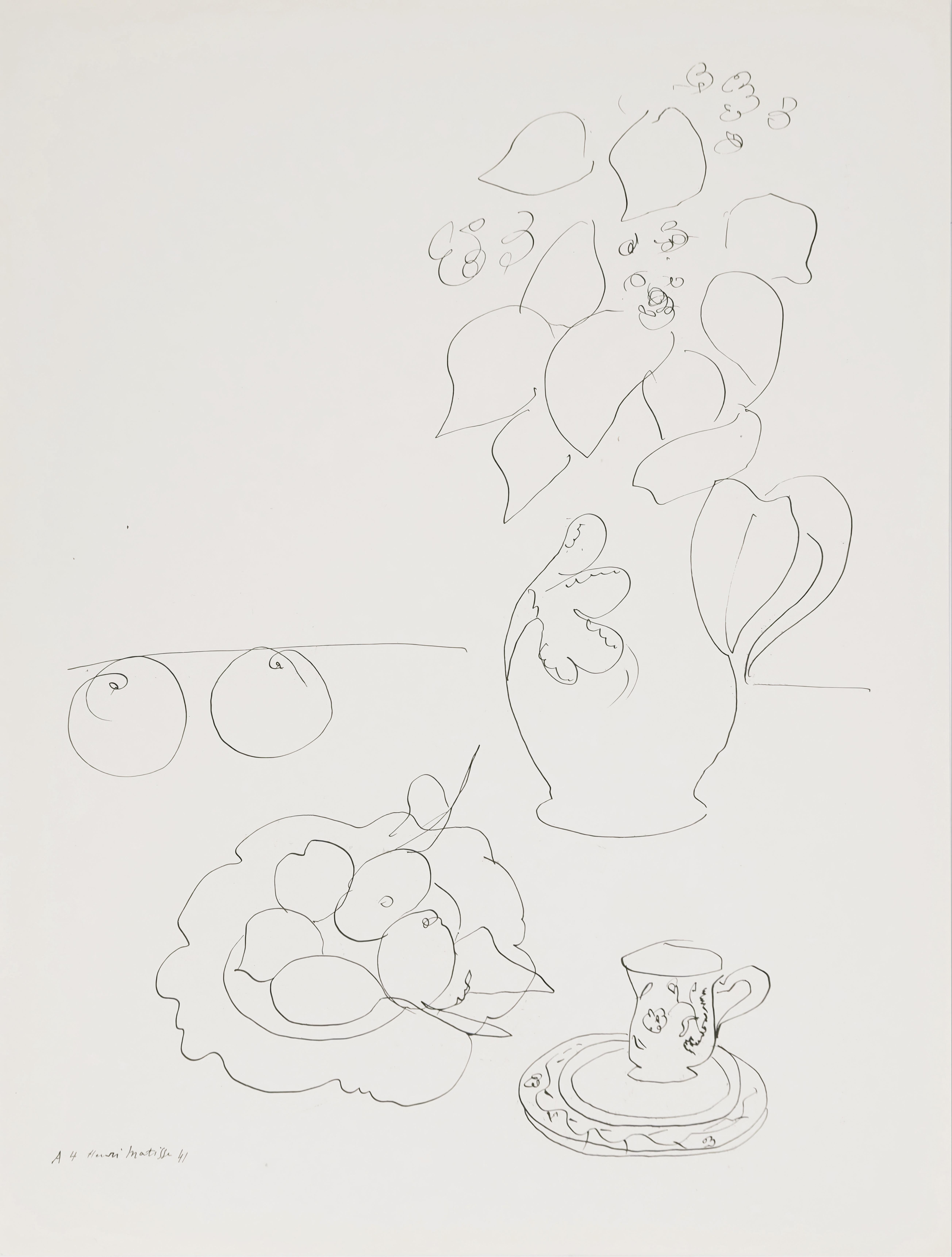 Title: Theme A 4
Year: February 7, 1943
Medium: Collotype on vélin pur fil paper
Size: 13.15 x 10.04 inches
Condition: Very good
Inscription: Signed in the plate, unnumbered
Publisher: Martin Fabiani, éditeur, Paris
Printer: Georges Duval,