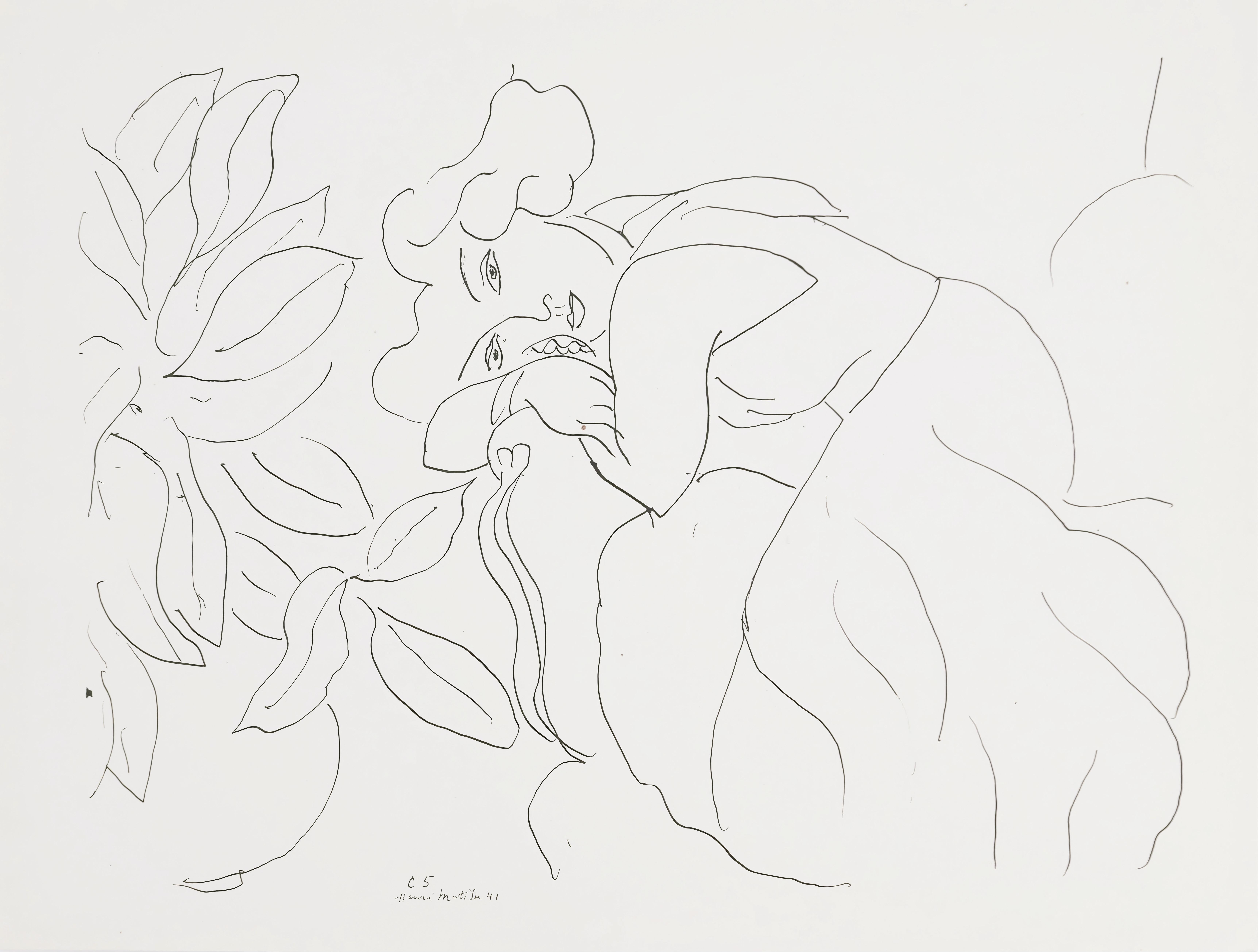 Titre : Thème C 5
Date : 7 février 1943
Technique : collotype sur papier vélin pur fil
Dimensions : 10,04 x 13,15 pouces
Condit : Très bon
Inscription : Signé dans la plaque, non numéroté
Éditeur : Martin Fabiani, éditeur, Paris
Imprimeur : Georges