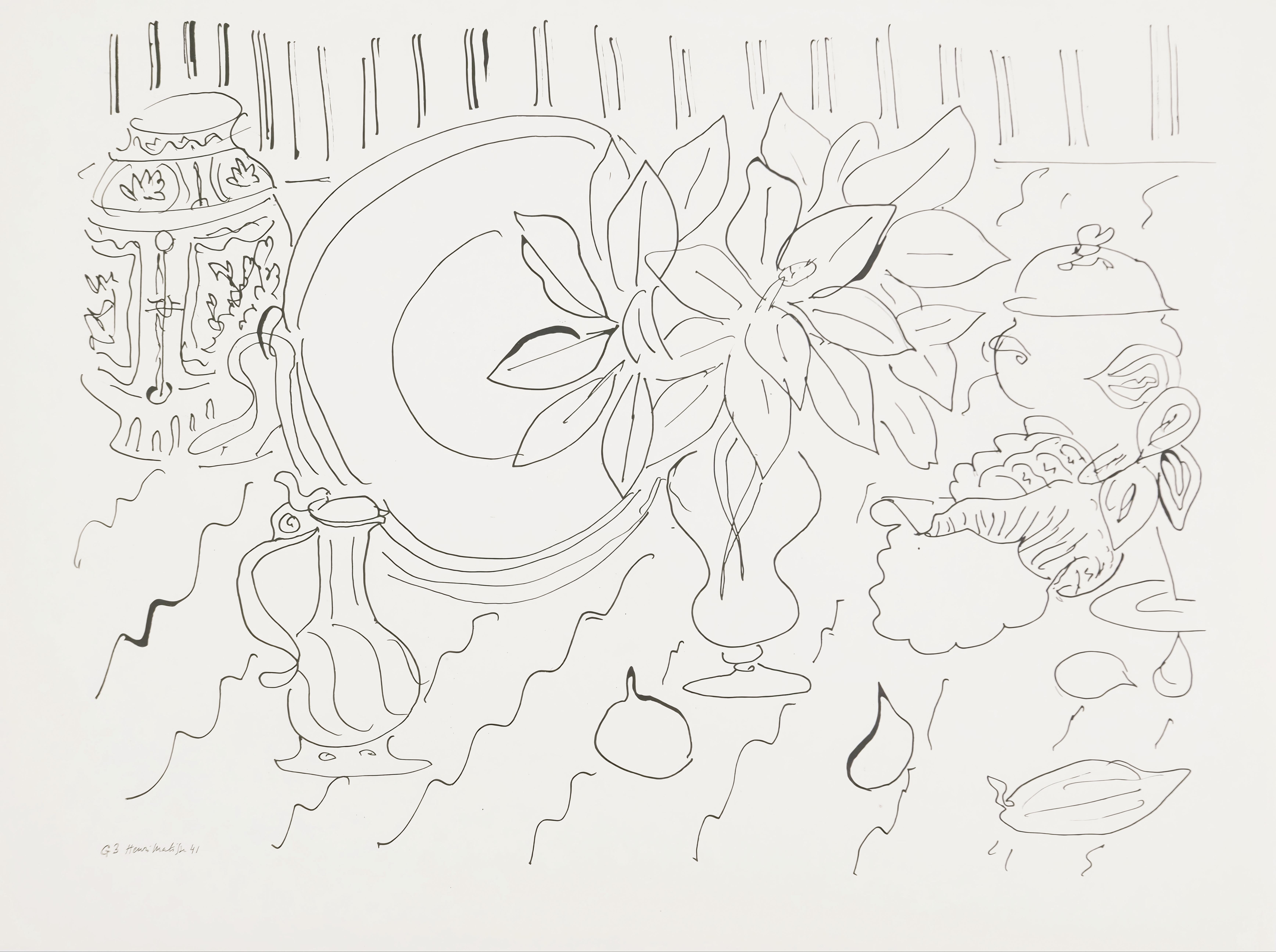 Henri Matisse, Thème G 3, extrait de « Thèmes et variations », 1943 (after) Henri Matisse