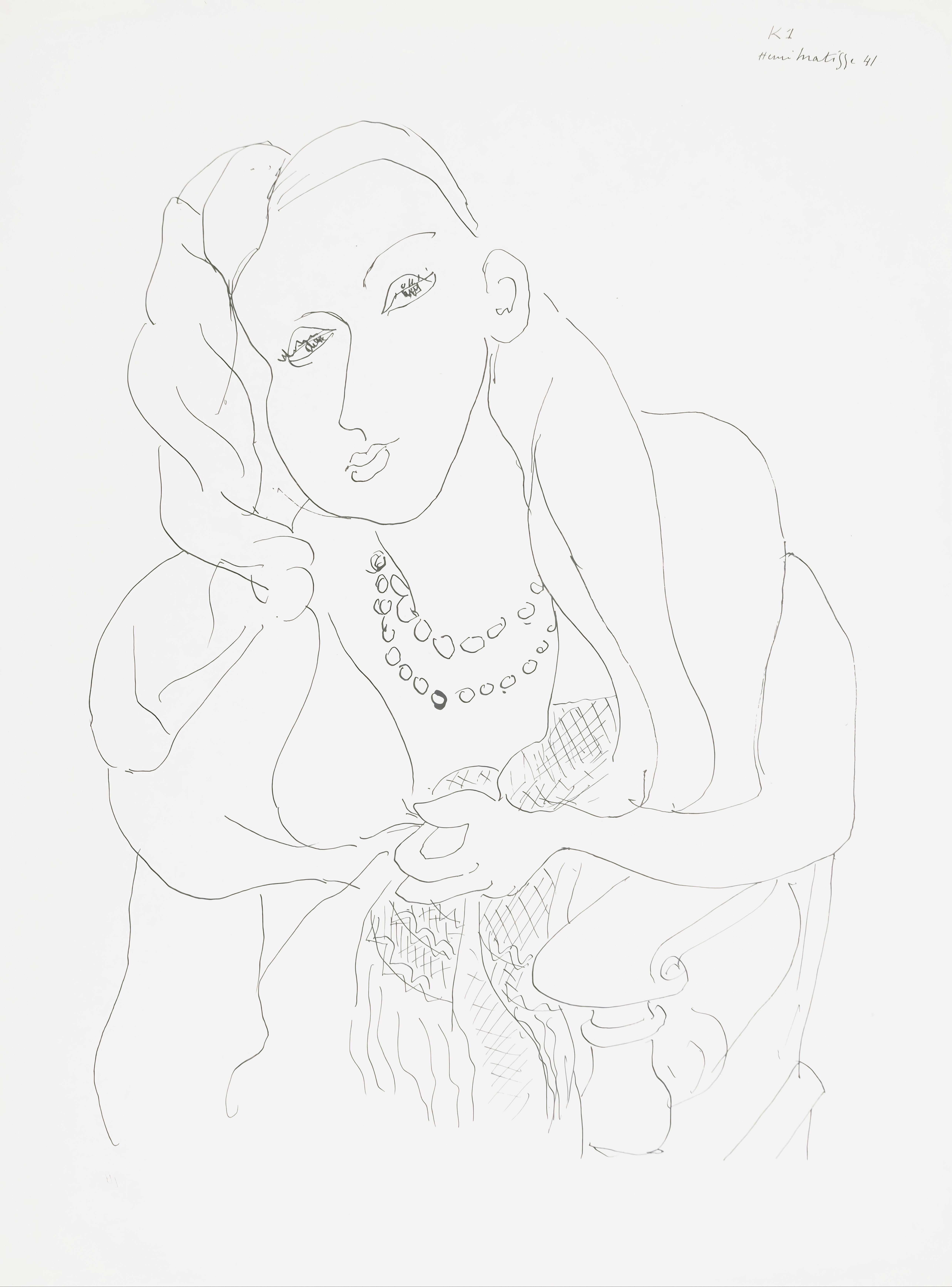 Title: Theme K 1
Year: February 7, 1943
Medium: Collotype on vélin pur fil paper
Size: 13.15 x 10.04 inches
Condition: Very good
Inscription: Signed in the plate, unnumbered
Publisher: Martin Fabiani, éditeur, Paris
Printer: Georges Duval,