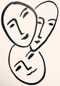 Henri Matisse, Three Heads. To Friendship, from Apollinaire, 1952