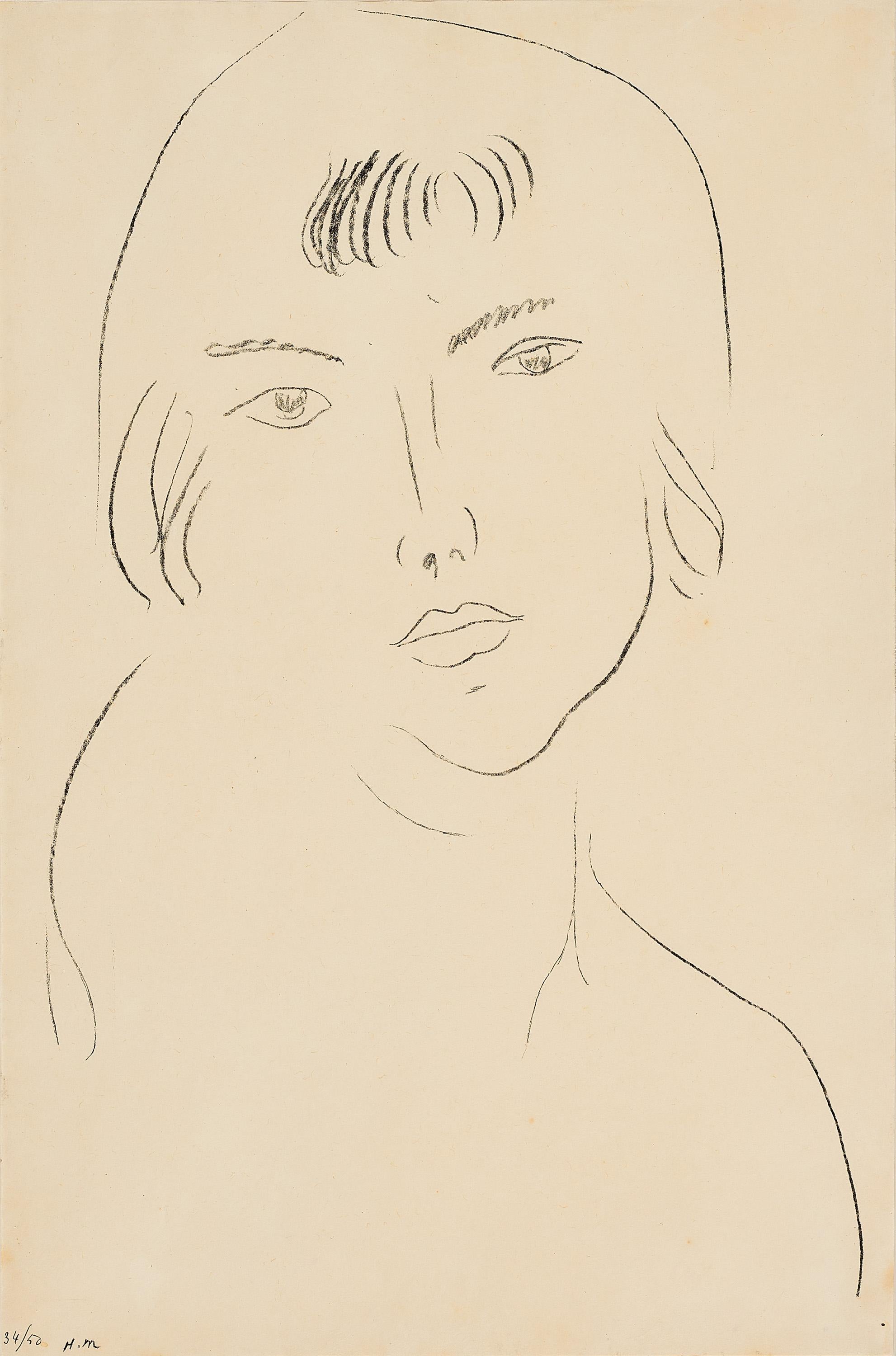 Henri Matisse -- Visage À La Frange For Sale 1