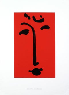 Vintage Henri Matisse 'Viso Maschera (Red)'- Serigraph