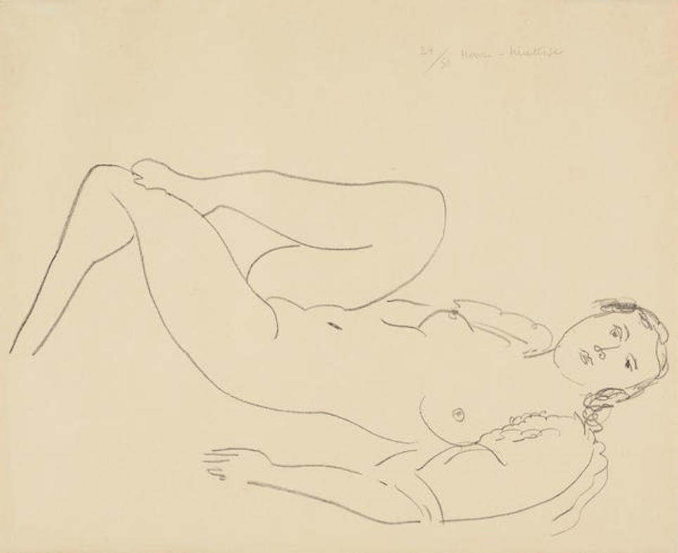 Türkisfarbene Bluse - Étude de jambes, pl.80 – Print von Henri Matisse