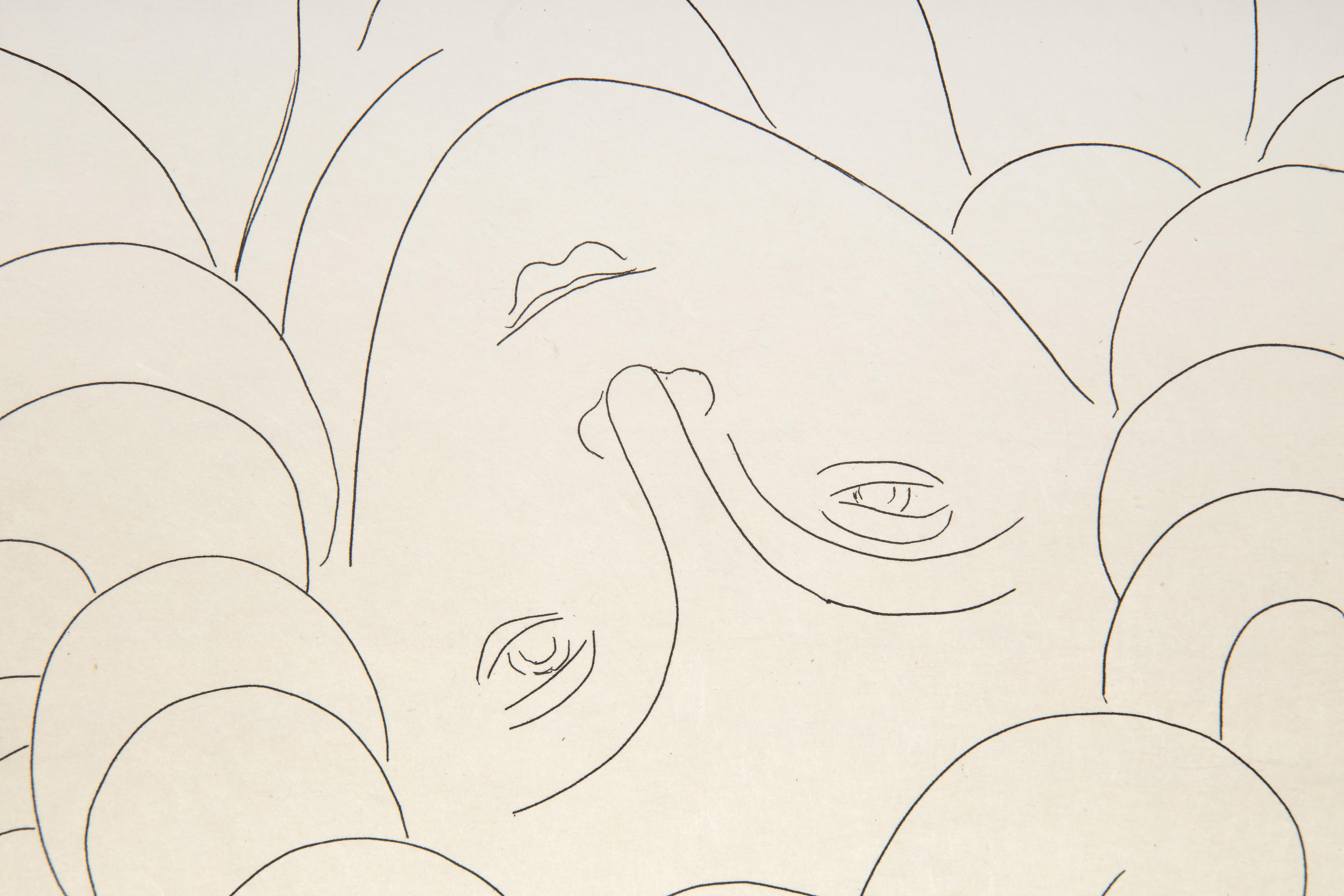 La Chevelure Plate 129 from Poesies, Modern Etching by Henri Matisse 2