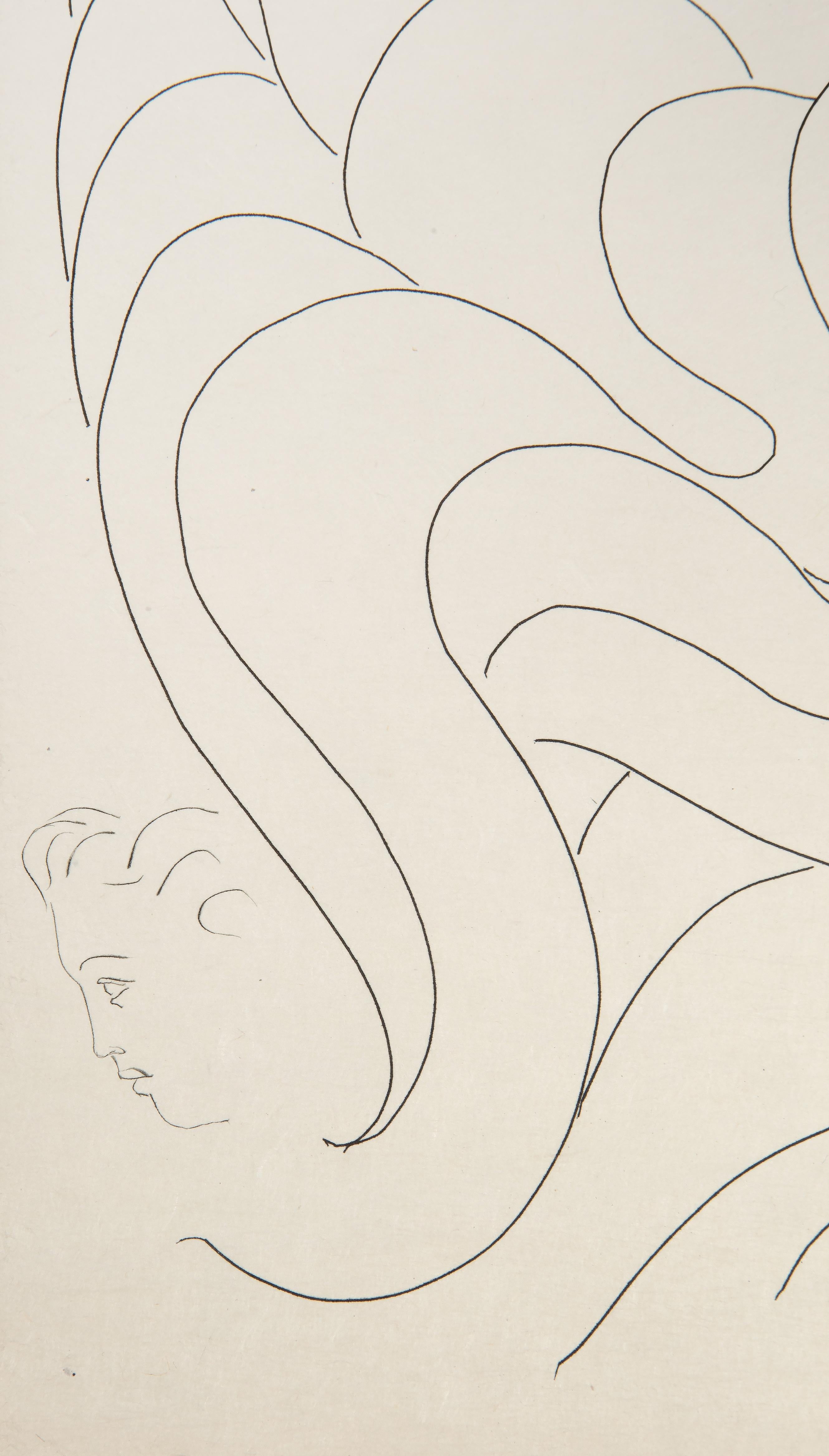 La Chevelure Plate 129 from Poesies, Modern Etching by Henri Matisse 3