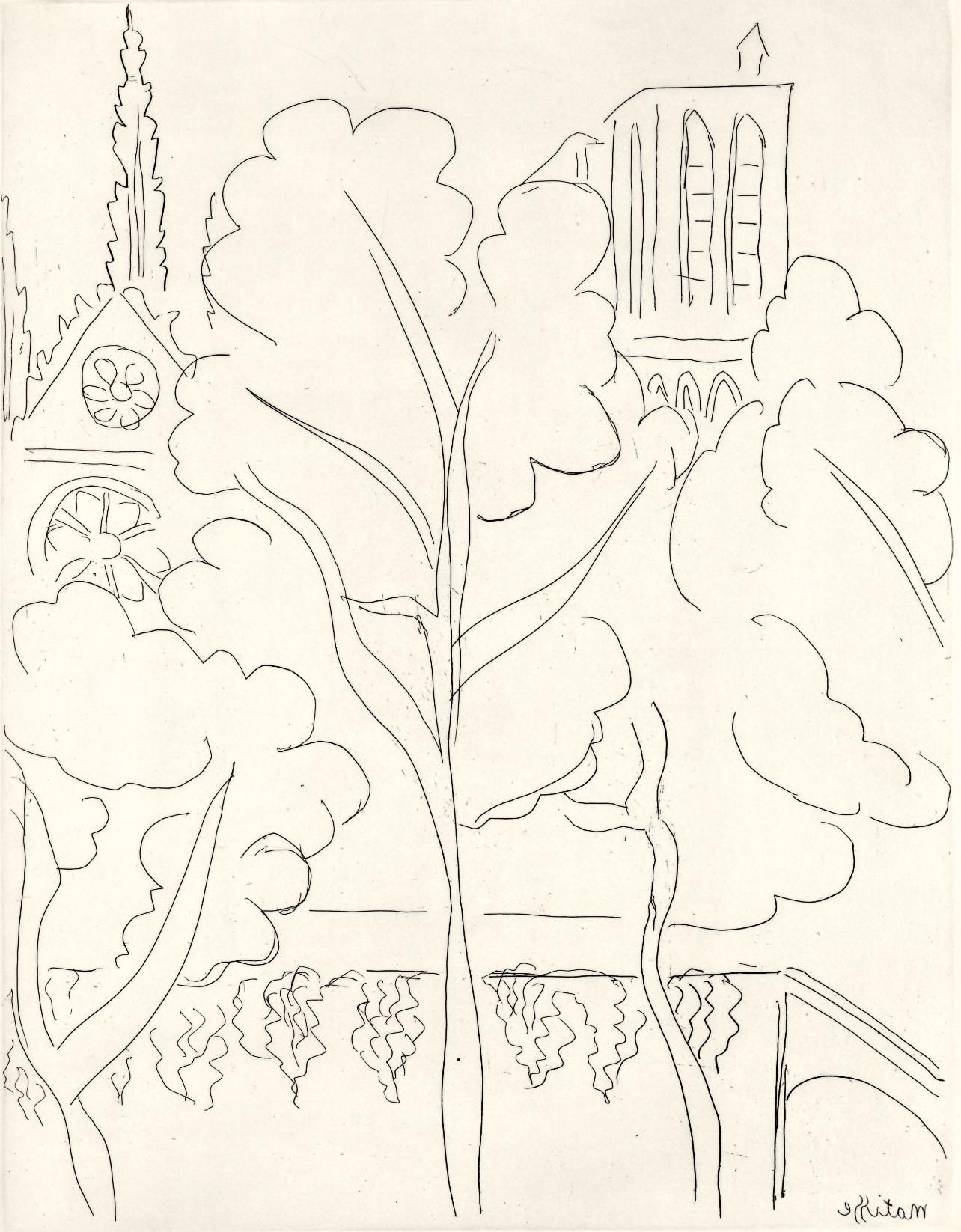 Etching on vélin Canson et Montgolfier paper. Unsigned and unnumbered, as issued. Good condition. Published by L'Imprimerie Daragnès, Paris; printed by Jean Gabriel Daragnès, Paris, July 14, 1937. Notes: From the folio, A La gloire à Paris, 1937.