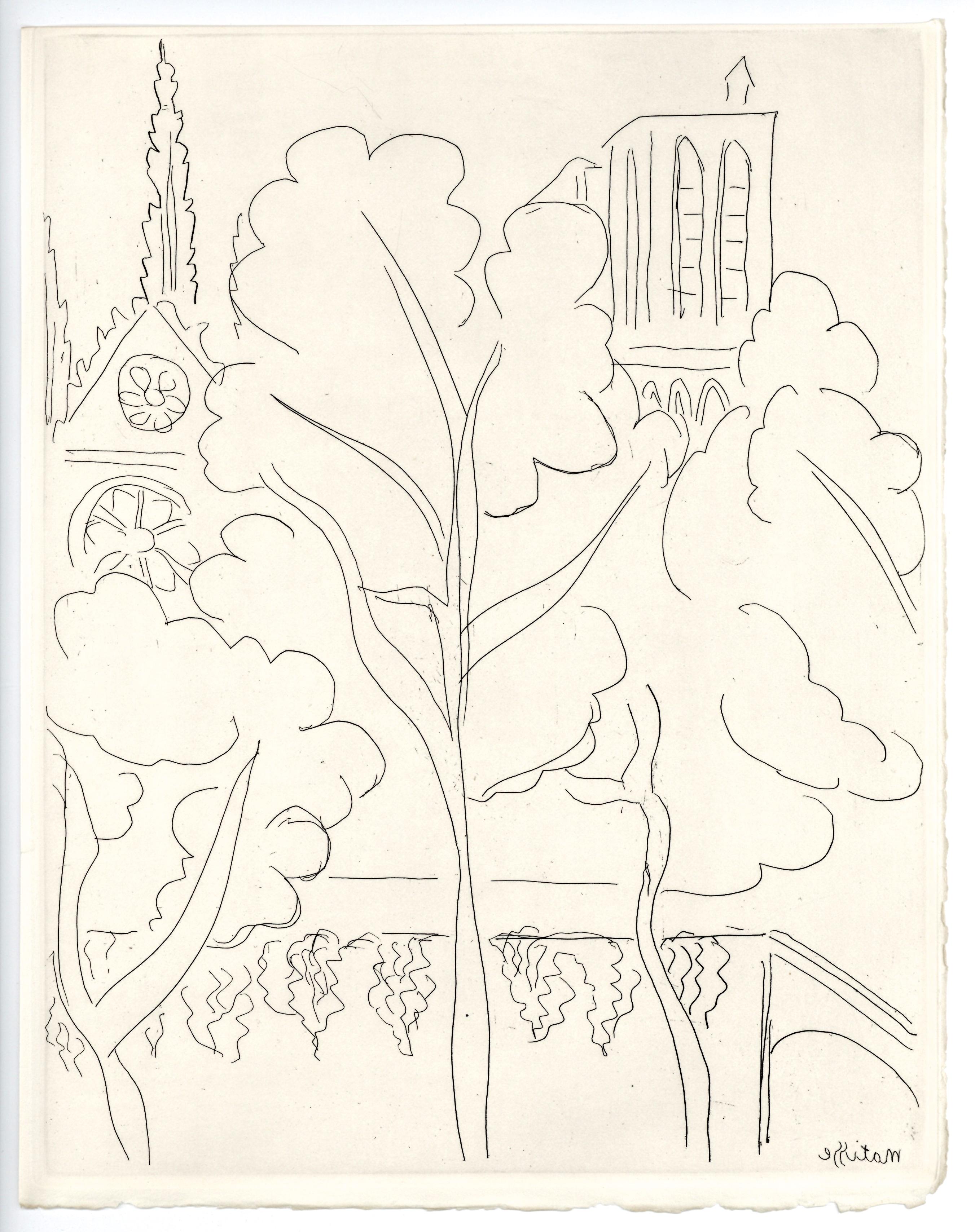"La Cité - Notre Dame" original etching