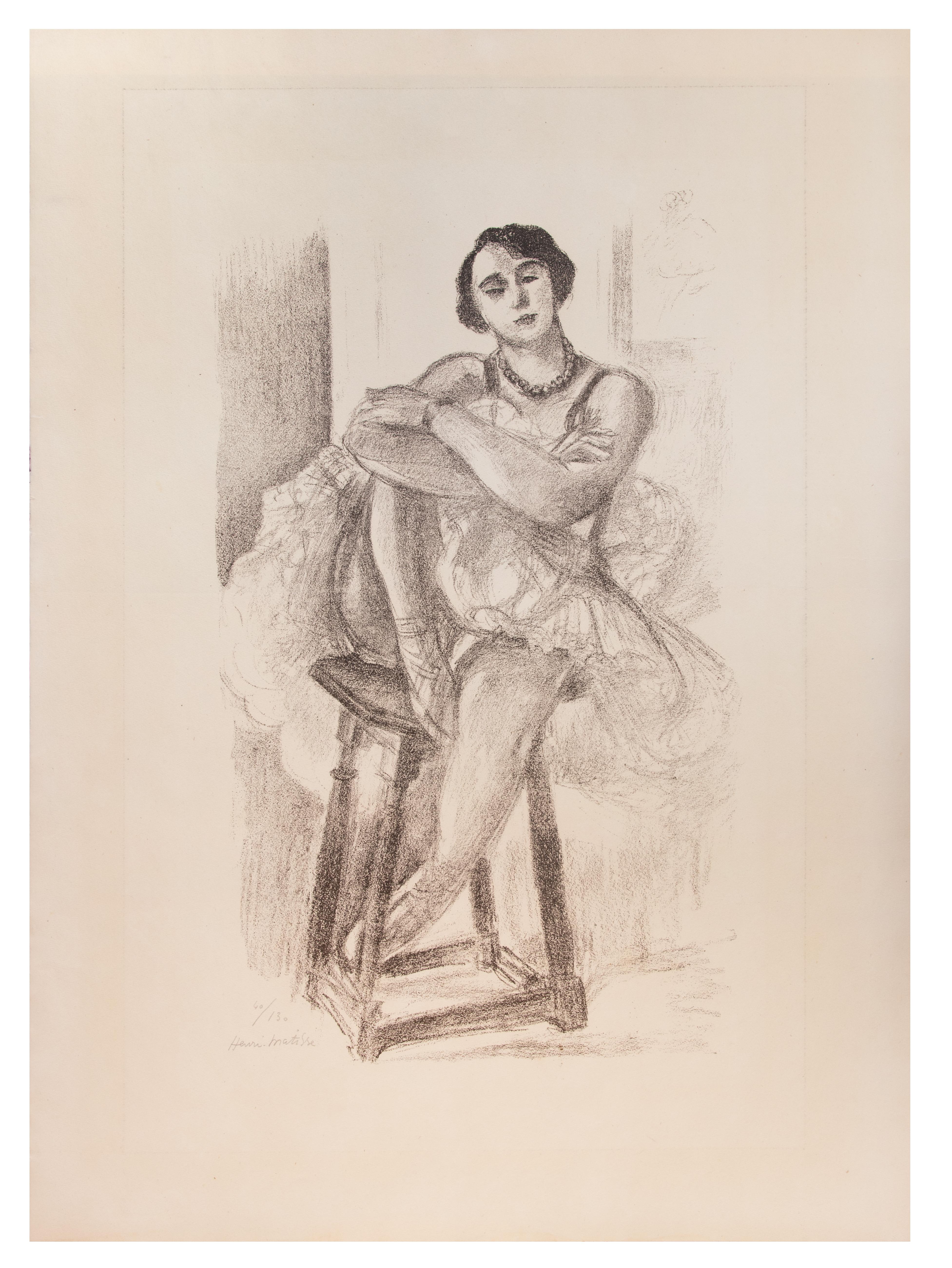 Henri Matisse Figurative Print - La Danseuse sur un Tabouret - Lithograph by Henri matisse - 1927