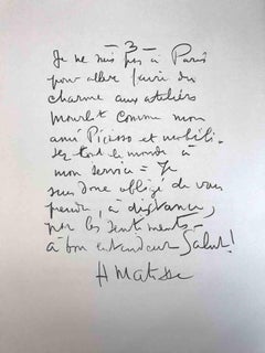 Le "V" - Original Lithgraph after Henri Matisse - 1982