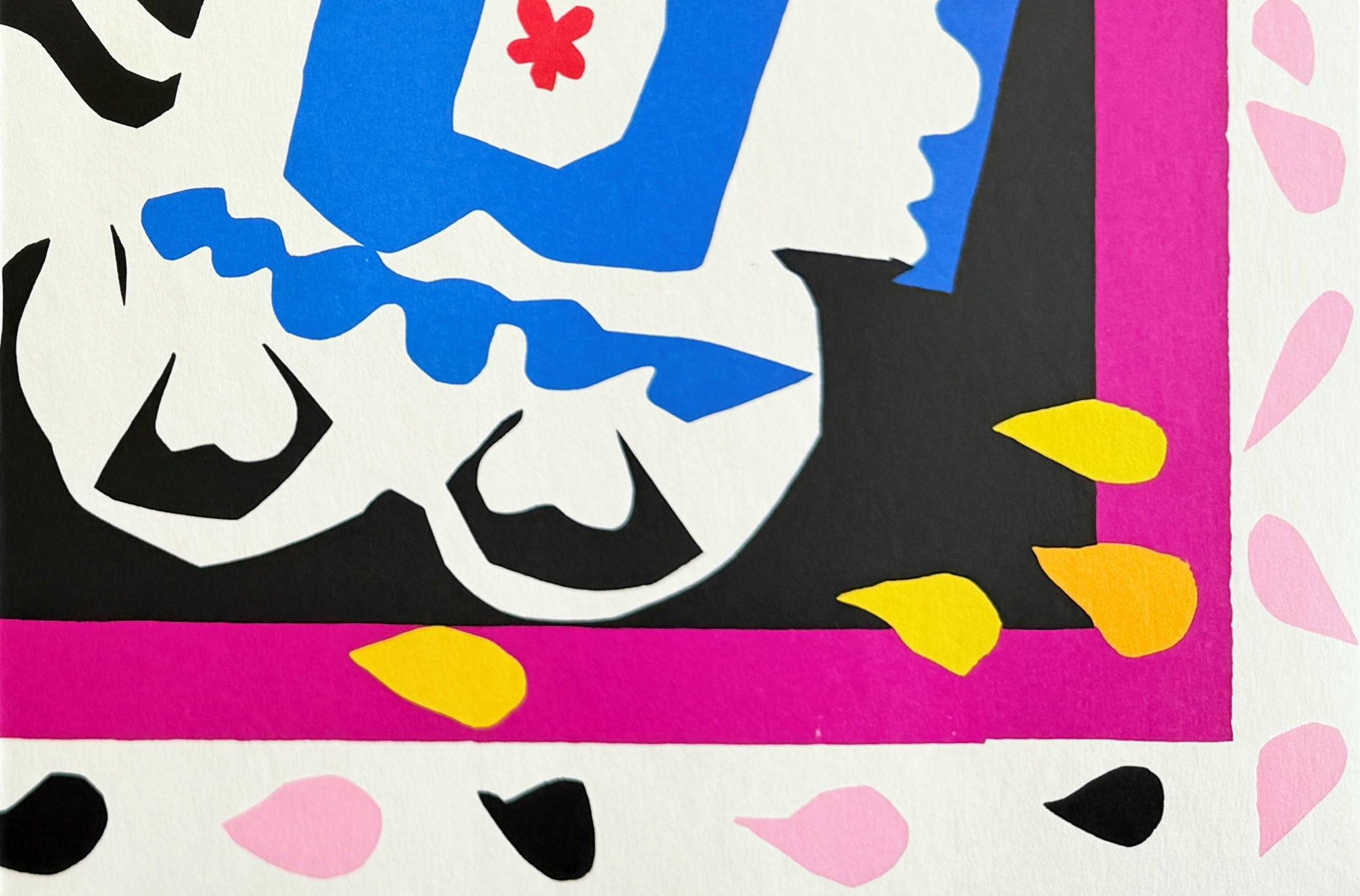 Henri Matisse (1869-1954) - L'Enterrement de Pierrot (The Burial of Pierrot)

Lithograph from 1983.

Dimensions of sheet: 61 x 39 cm

Dimensions in frame: 73 x 53 cm

Publisher: George Brazilier, New York.

Printer: Ernst Wartelsteiner.

The work is