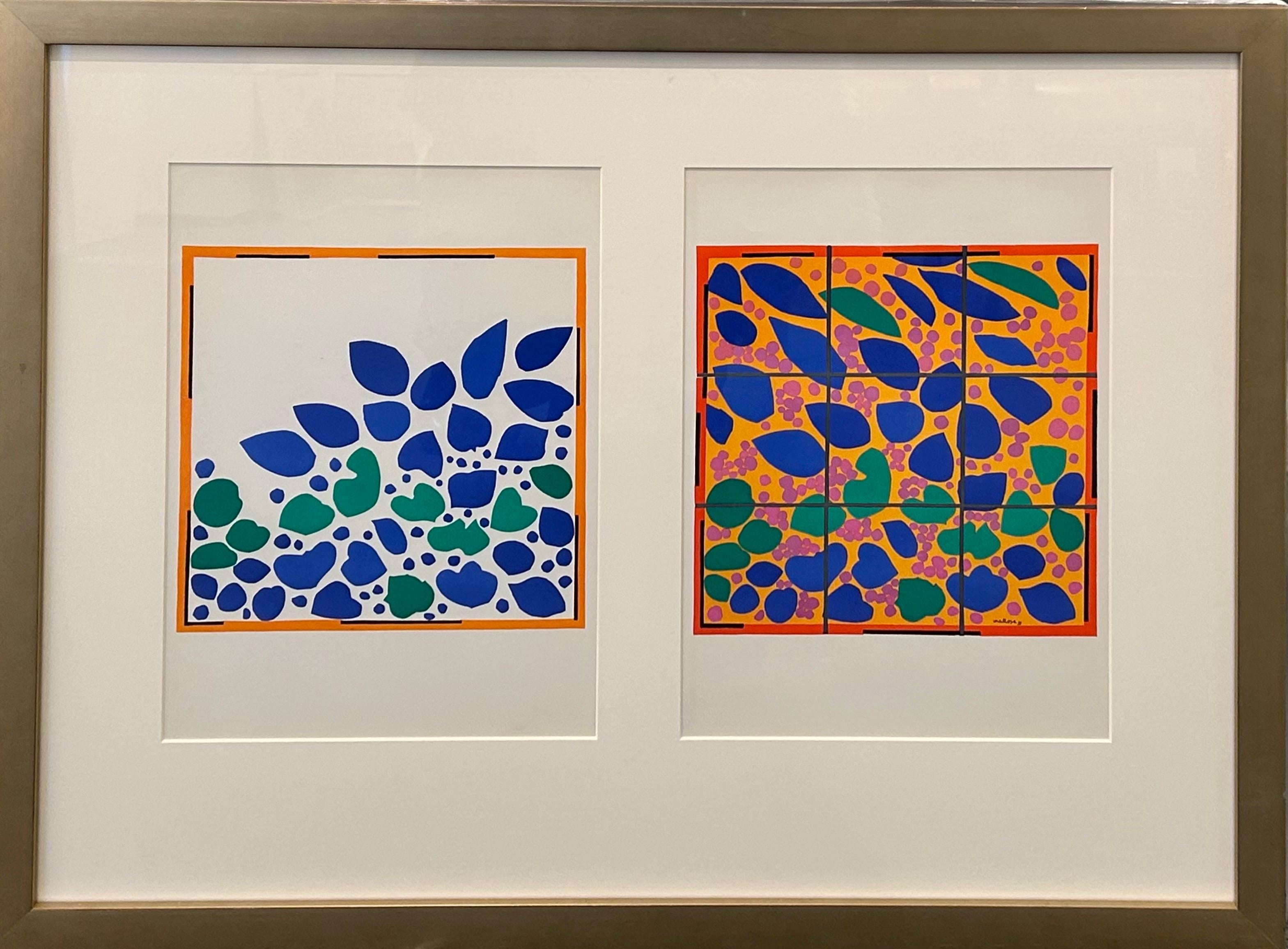 Lierre y Lierre en Fleur  Dúo de Litografía en Color de Arte Moderno