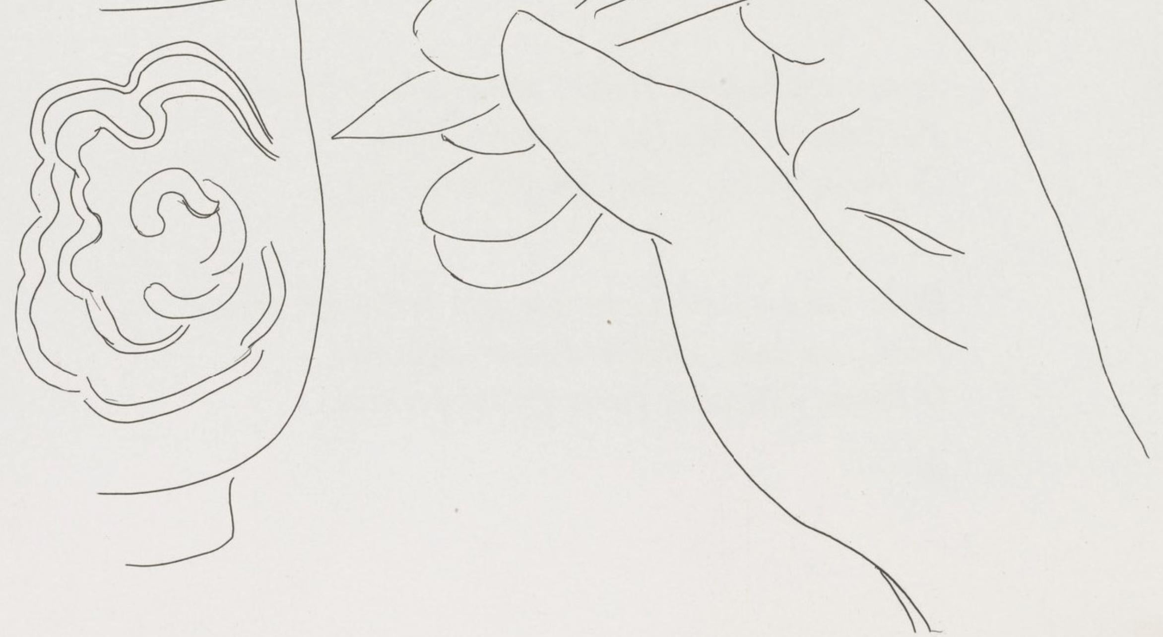 Lithograph on papier bouffant des Papeteries de Casteljoux paper. Unsigned and unnumbered, as issued. Good condition. Notes: From the folio, Poésies de Stéphane Mallarmé, Eaux-fortes originales de Henri Matisse, 1970. Published by Albert Skira,
