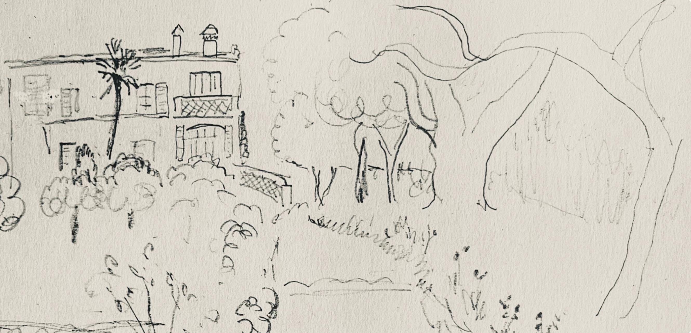 Matisse, Crayon, Dessins de Henri-Matisse (after) - Beige Landscape Print by Henri Matisse