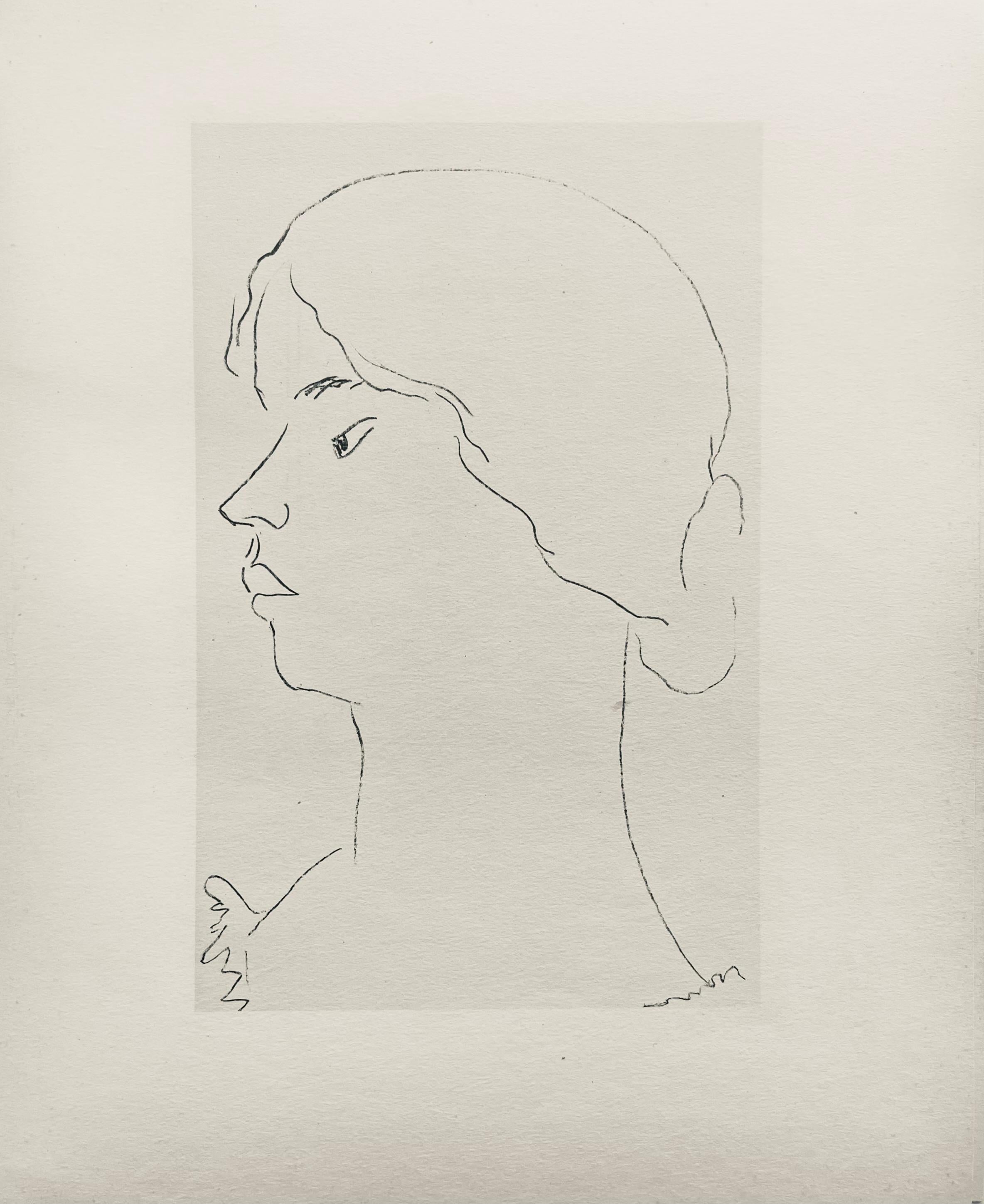 Matisse, Crayon, Dessins de Henri-Matisse (after) - Beige Landscape Print by Henri Matisse