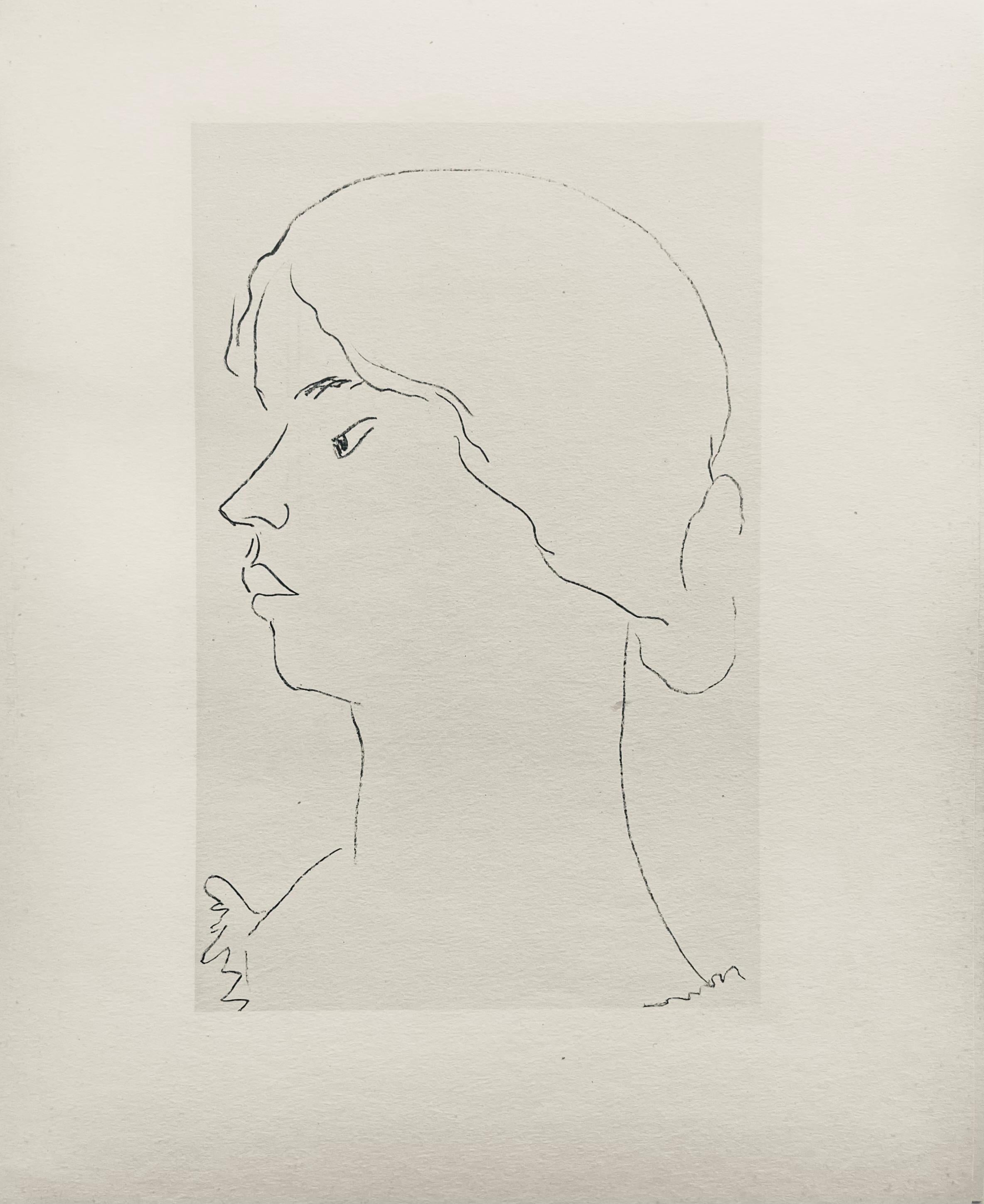 Lithographie sur papier vélin Lafuma. Non signé et non numéroté, tel que publié. Bon état ; jamais encadré ni monté sur passe-partout. Notes : Extrait du volume Dessins de Henri Matisse, 1925. Publié par les Éditions des Quatre Chemins, Paris ;