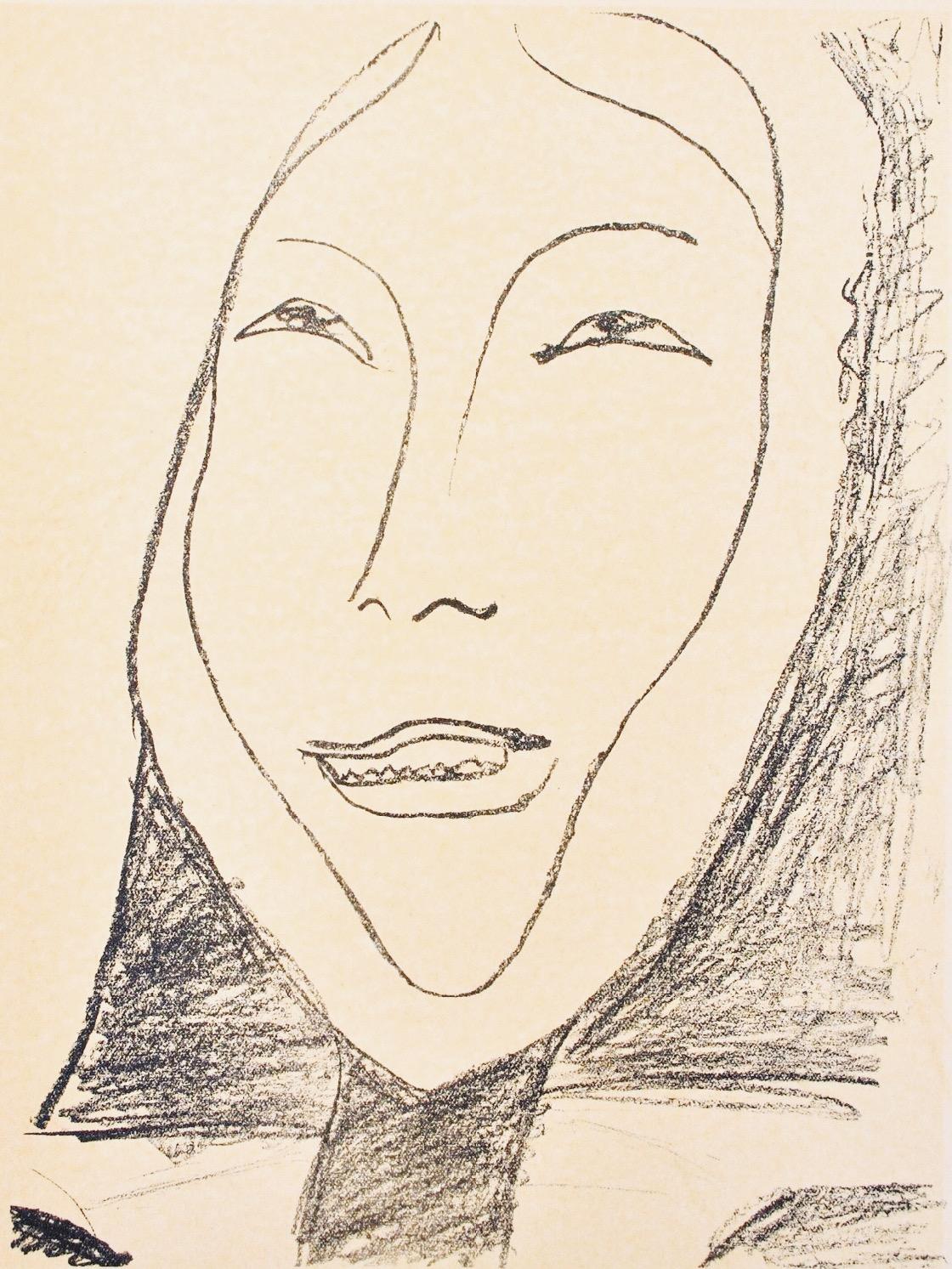 Héliogravure on vélin paper, mounted on vélin paper backing sheet, as issued. Paper Size: 12 x 9.25 inches; image size: 9.05 x 6.69 inches. Inscription: Unsigned and unnumbered, as issued. Notes: From the album, Portraits par Henri Matisse, 1954.