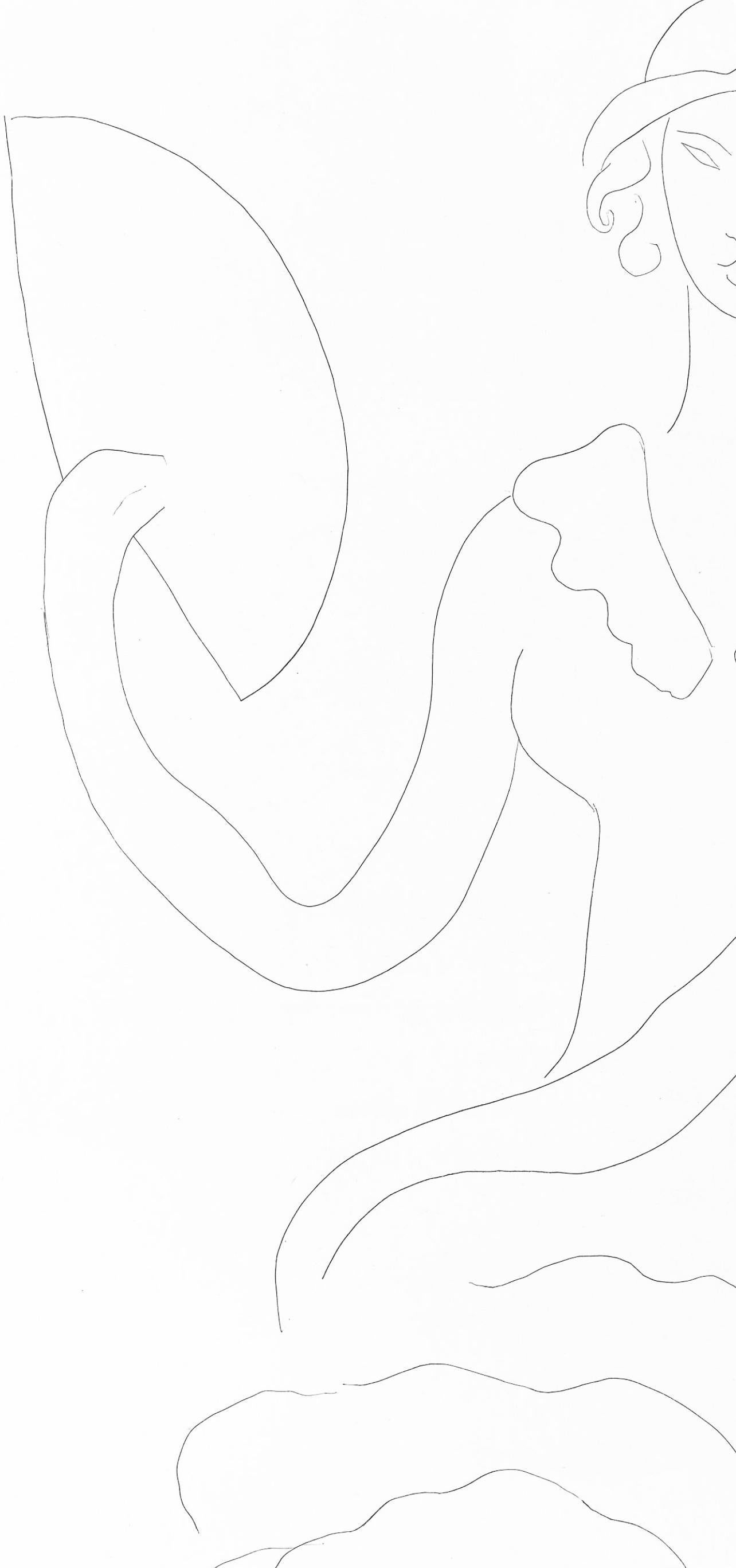 Matisse, Éventail de Madame Mallarmé, Poésies de Stéphane Mallarmé (nach) (Grau), Abstract Print, von Henri Matisse