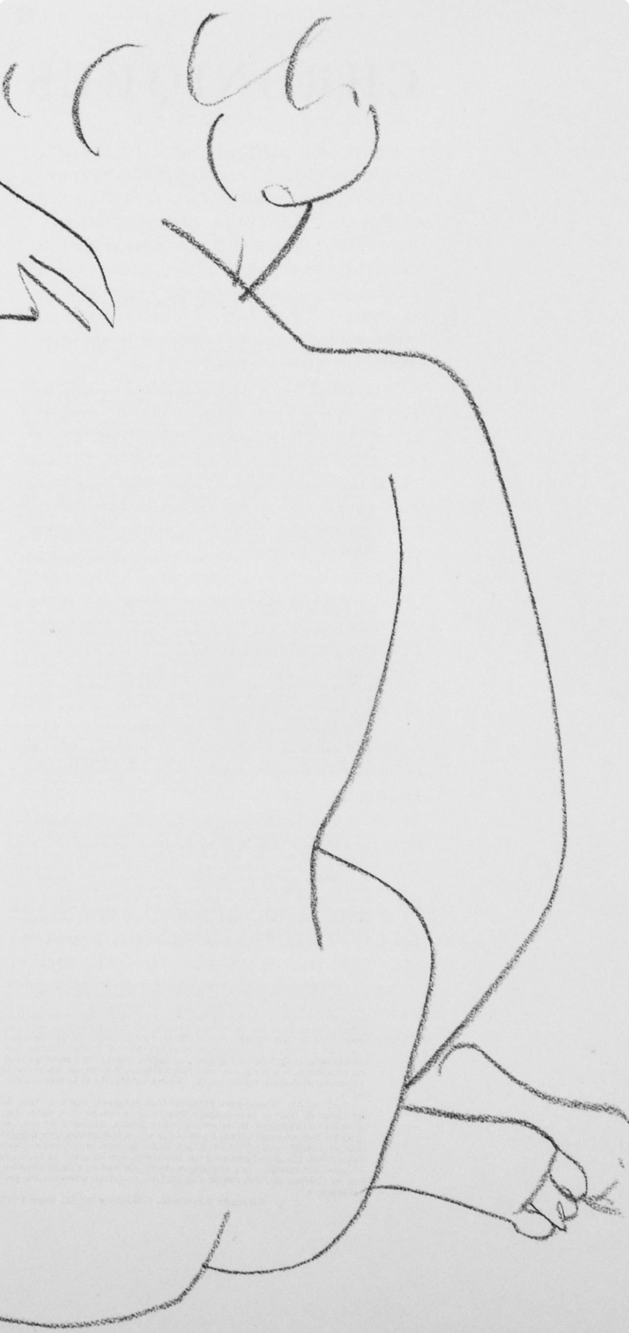 Matisse, Figure Study, Derrière le miroir (after) - Gray Nude Print by Henri Matisse
