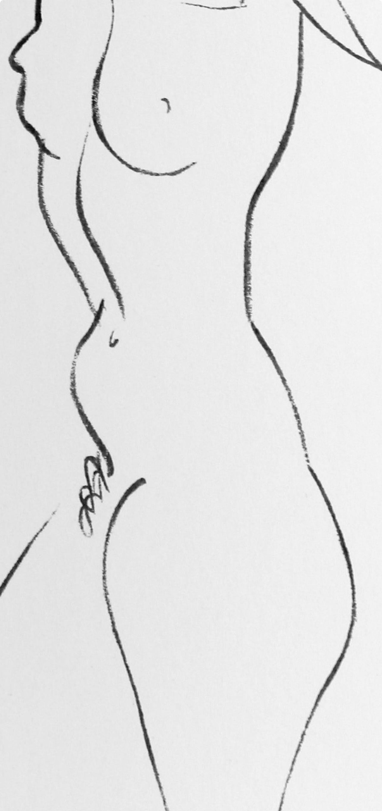 Matisse, Studio di figura, Derrière le miroir (dopo) - Nude Print Grigio di Henri Matisse