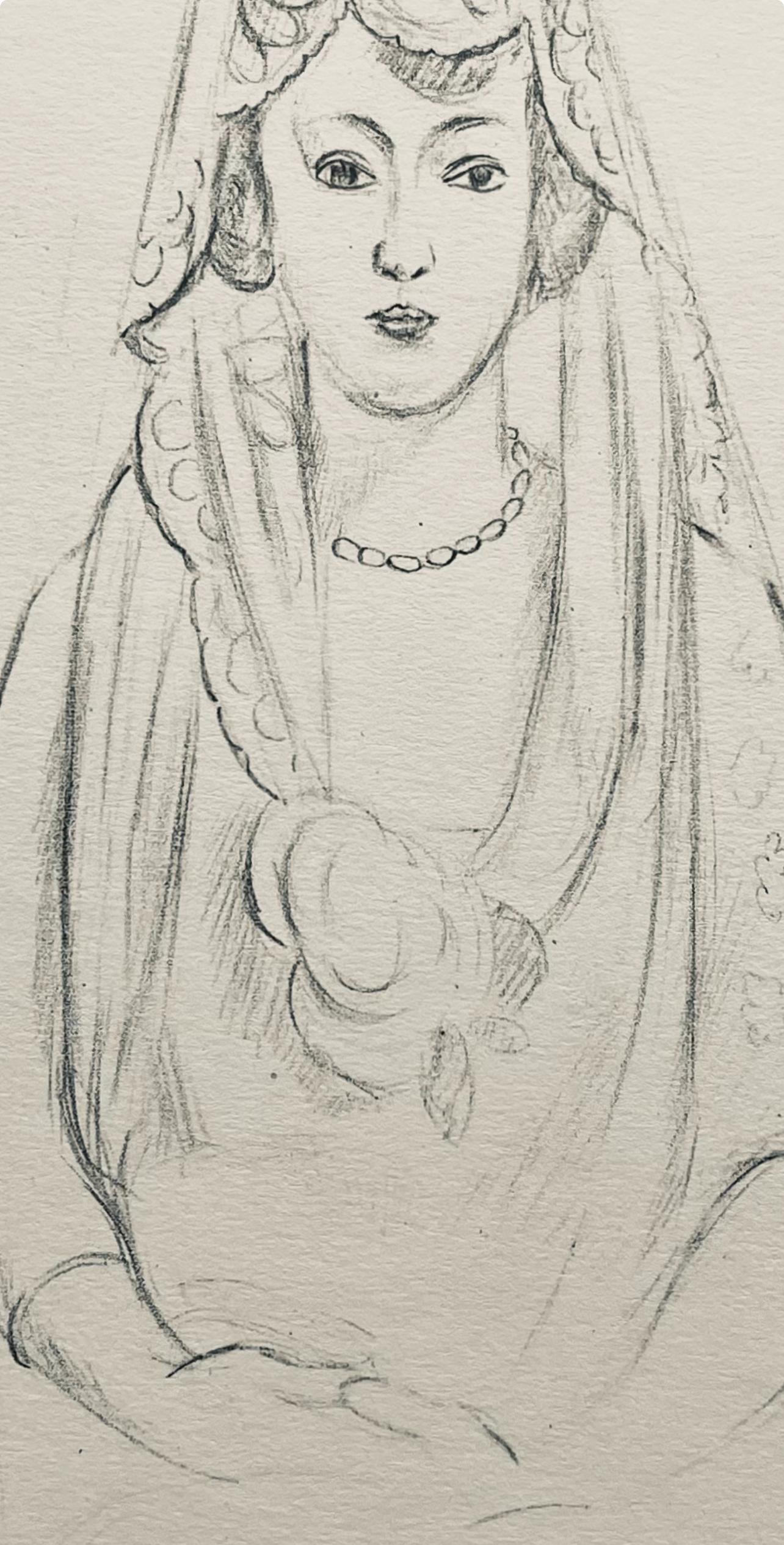 Matisse, Fusain, Dessins de Henri-Matisse (d'après) - Beige Figurative Print par Henri Matisse