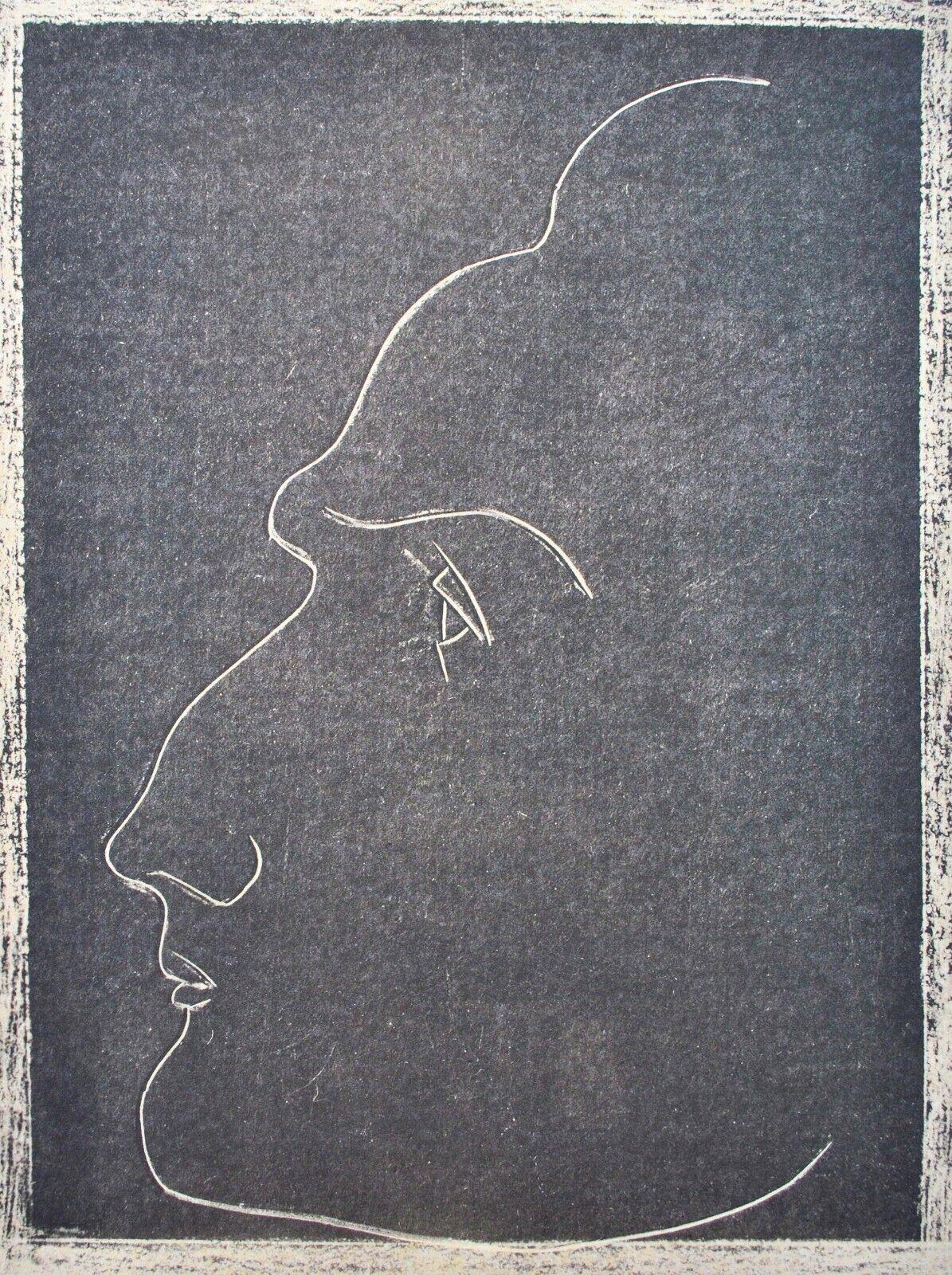 Héliogravure on vélin paper, mounted on vélin paper backing sheet, as issued. Paper Size: 12 x 9.25 inches; image size: 9.05 x 6.69 inches. Inscription: Unsigned and unnumbered, as issued. Notes: From the album, Portraits par Henri Matisse, 1954.