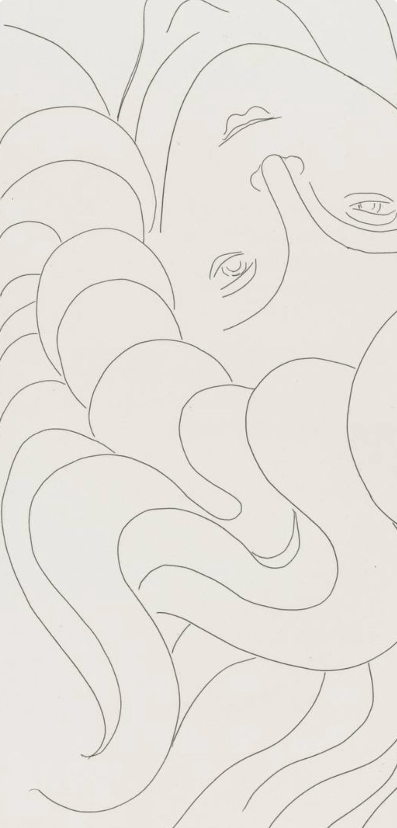 Matisse, La Chevelure (The Head of Hair), Poésies (after) - Modern Print by Henri Matisse