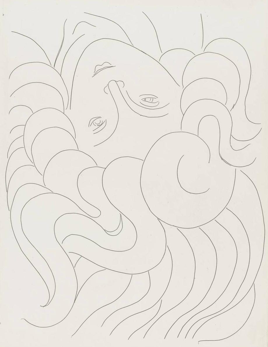Henri Matisse Landscape Print - Matisse, La Chevelure (The Head of Hair), Poésies (after)