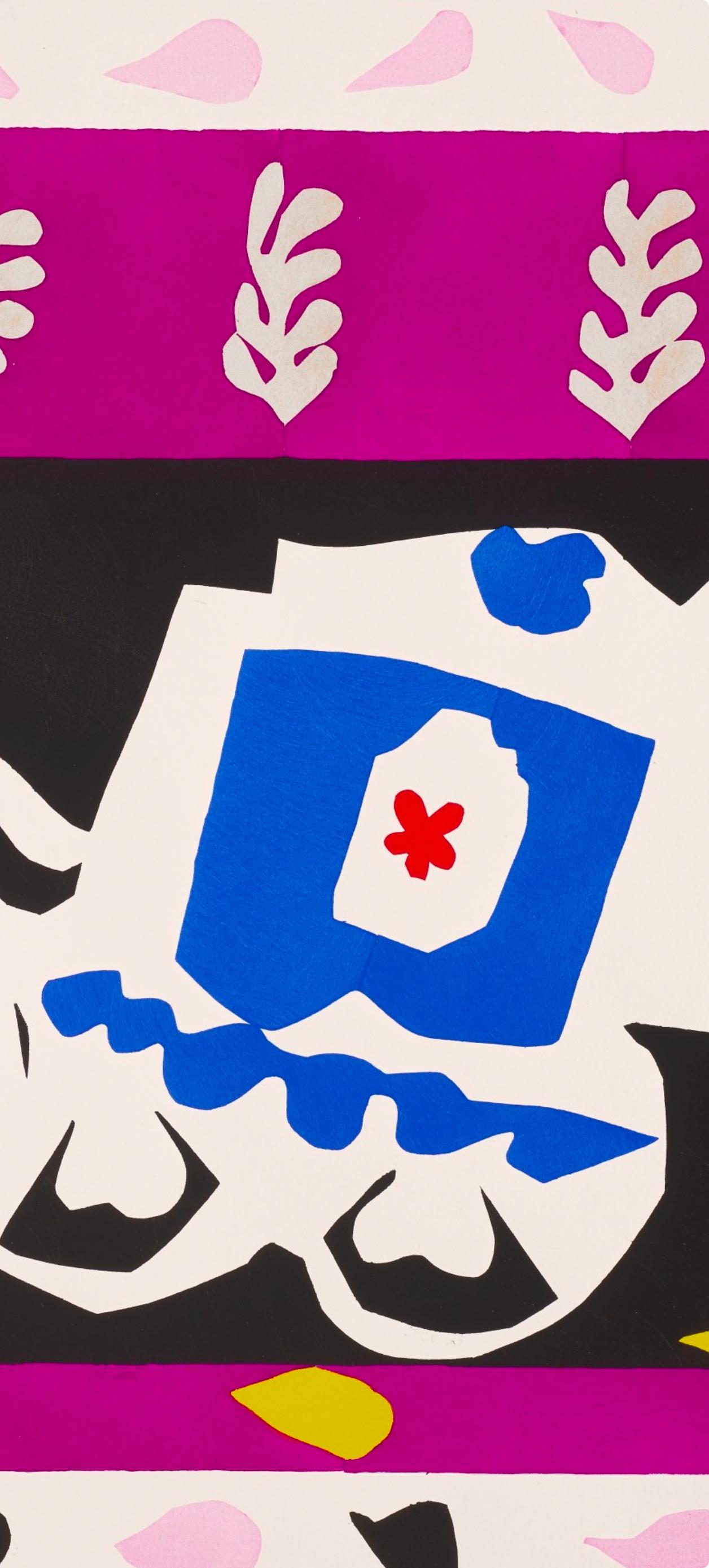Medio: Litografia su carta vélin
Anno: 1983
Formato carta: 15 x 22,5 pollici, con piega centrale, come pubblicato
Iscrizione: Non firmata e non numerata, come da emissione
Note: Dal volume, Henri Matisse, Jazz, Edizione speciale per il Museum of