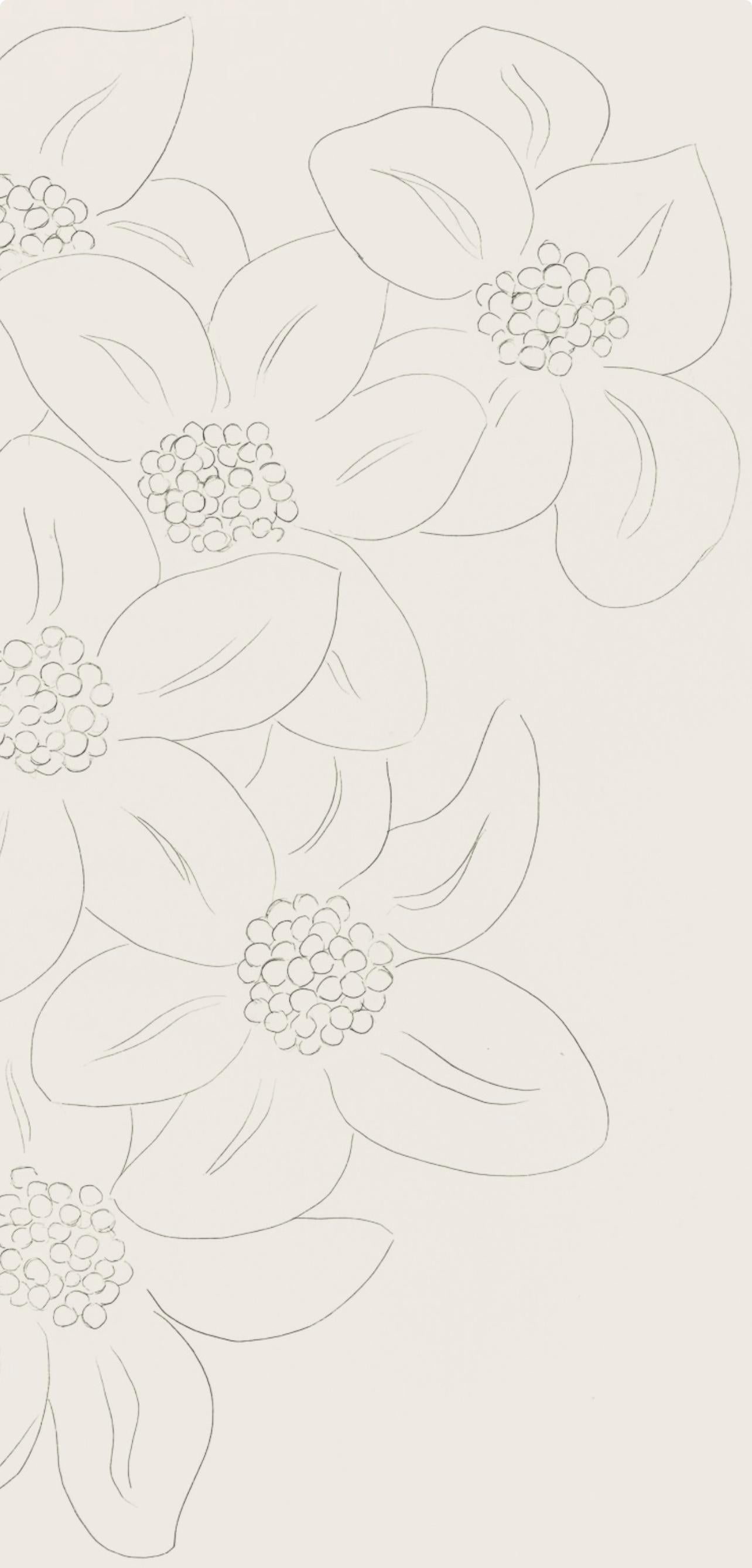Matisse, Les Fleurs, Poésies (after) - White Landscape Print by Henri Matisse