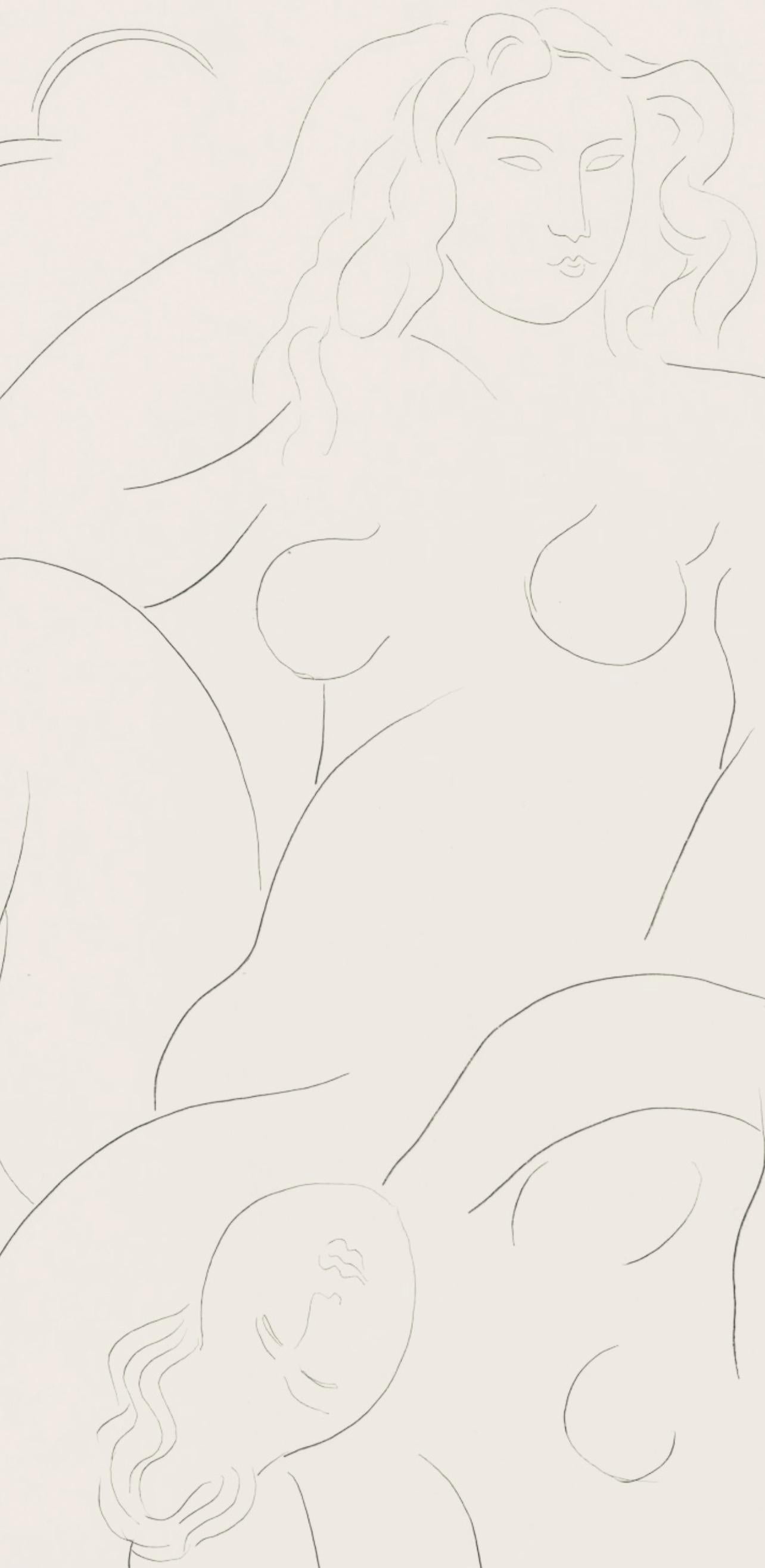 Matisse, Les Nymphes, Poésies (after) - White Landscape Print by Henri Matisse