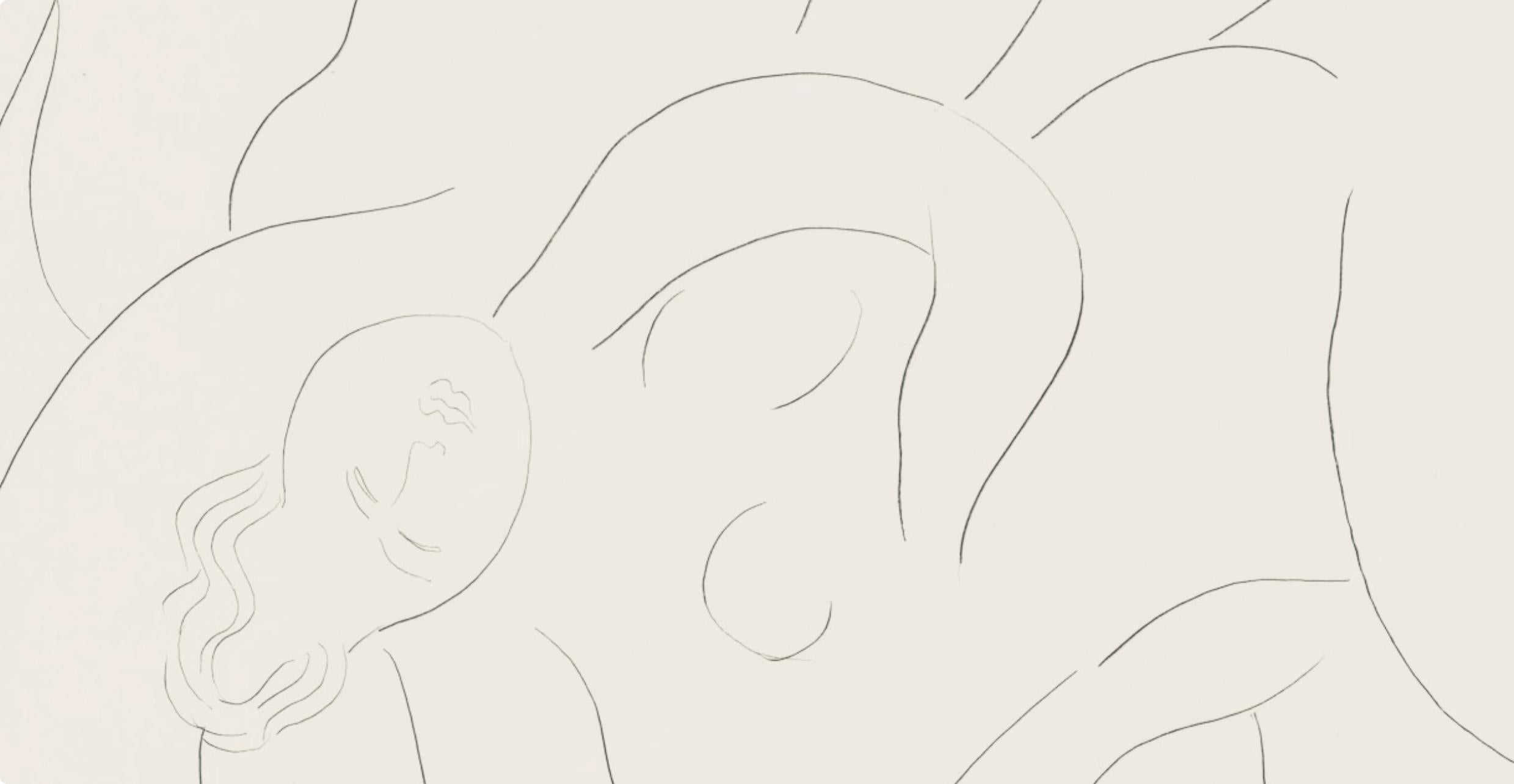 Lithograph on papier bouffant des Papeteries de Casteljoux paper. Unsigned and unnumbered, as issued. Good condition. Notes: From the folio, Poésies de Stéphane Mallarmé, Eaux-fortes originales de Henri Matisse, 1970. Published by Albert Skira,