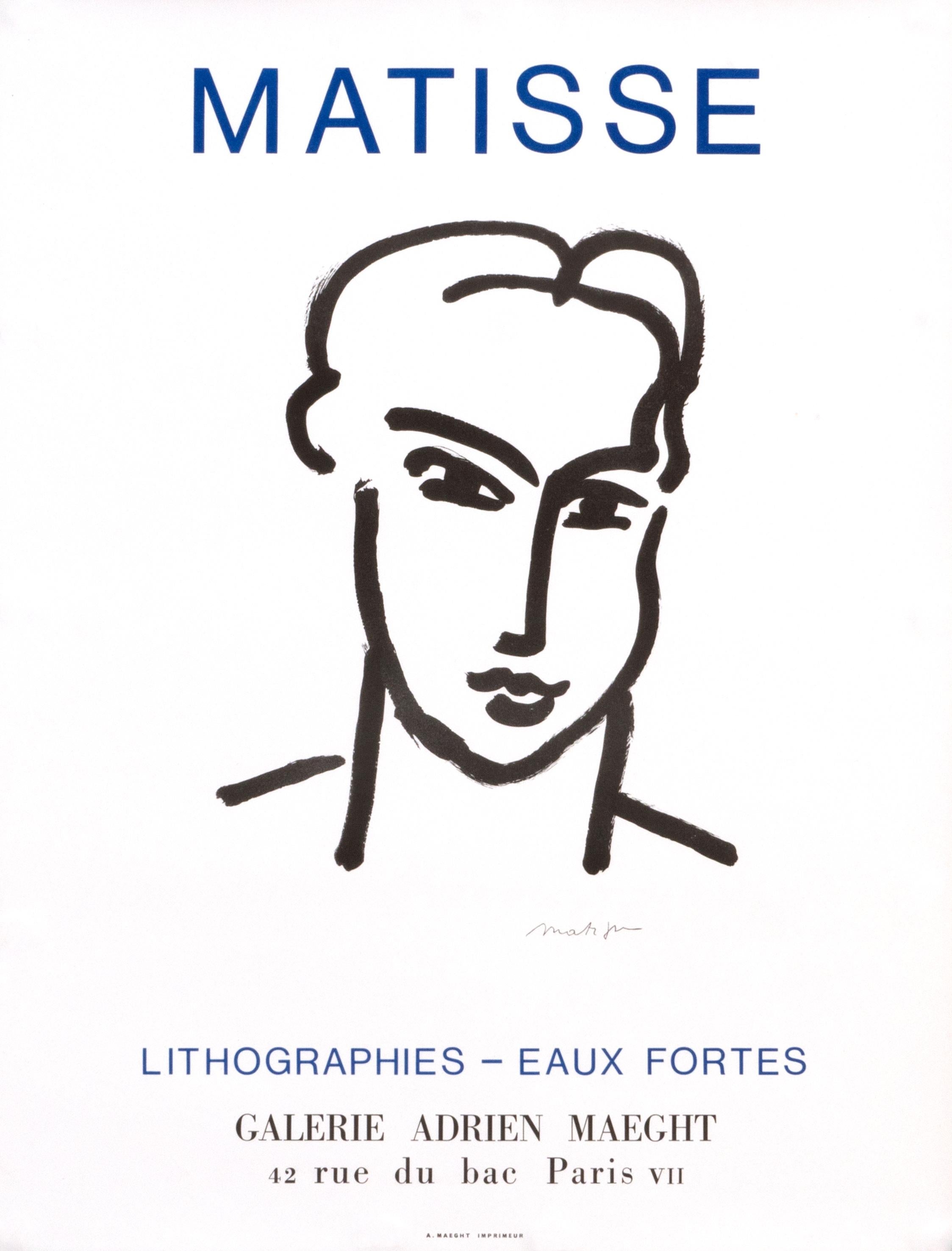 "Matisse Lithographies - Eaux Fortes, Galerie Adrien Maeght" Exhibition Poster - Print by Henri Matisse