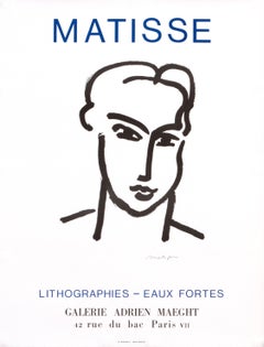 Vintage "Matisse Lithographies - Eaux Fortes, Galerie Adrien Maeght" Exhibition Poster