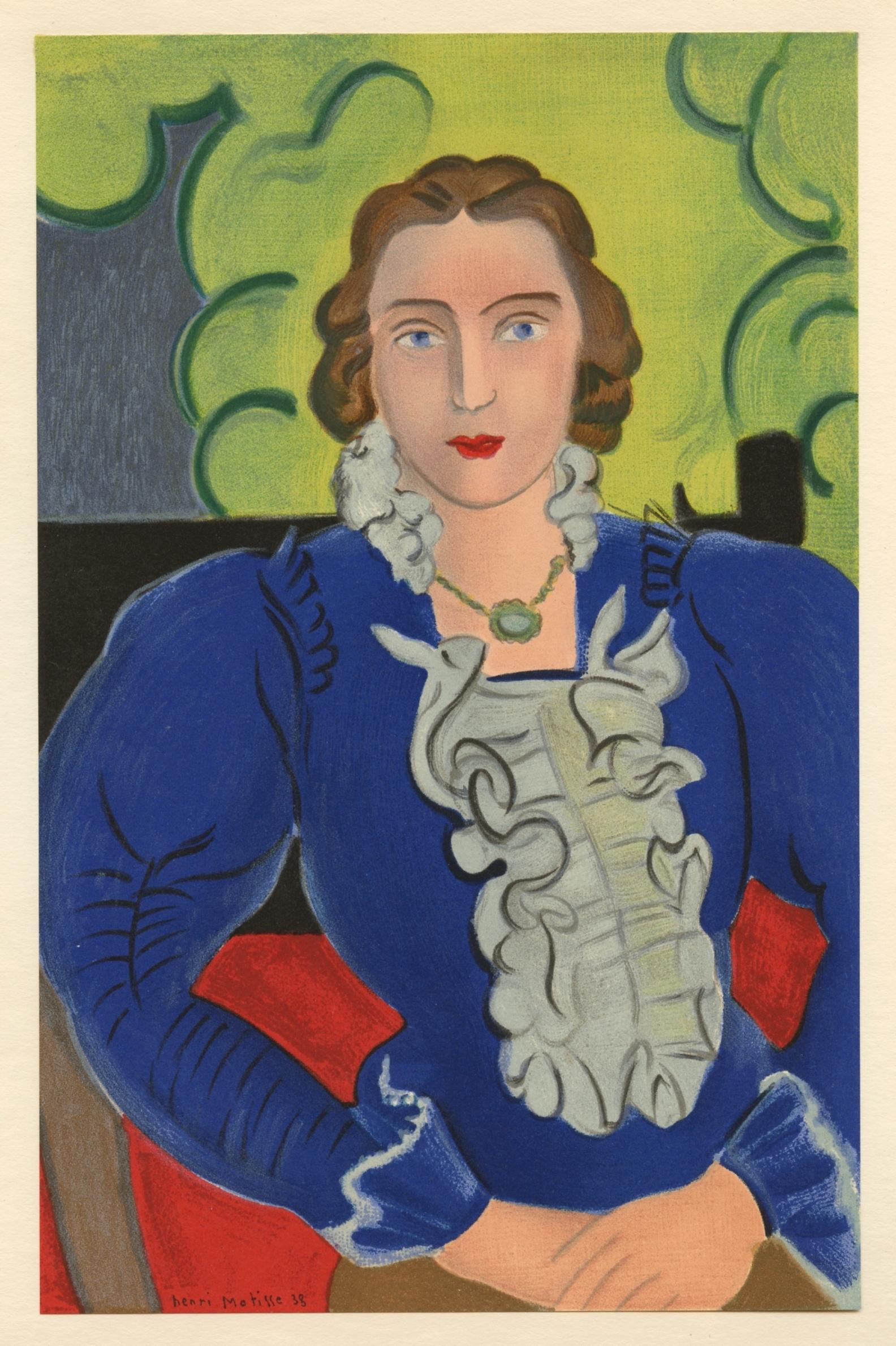 Matisse, Madame L.D. La Blouse Bleue, Portraits par Henri Matisse (after) For Sale 4
