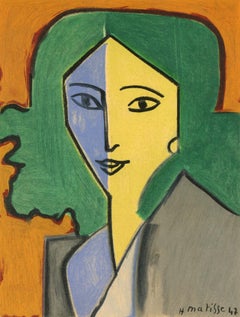 Matisse, Madame L.A. Portrait vert, bleu, Ritratti di Henri Matisse (after) Henri Matisse