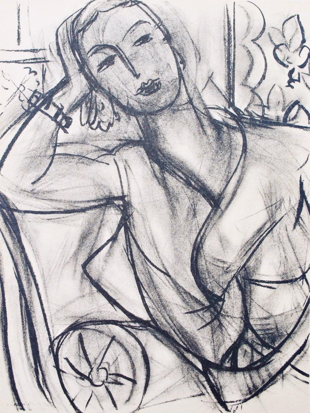 Héliogravure on vélin paper, mounted on vélin paper backing sheet, as issued. Paper Size: 12 x 9.25 inches; image size: 9.05 x 6.69 inches. Inscription: Unsigned and unnumbered, as issued. Notes: From the album, Portraits par Henri Matisse, 1954.